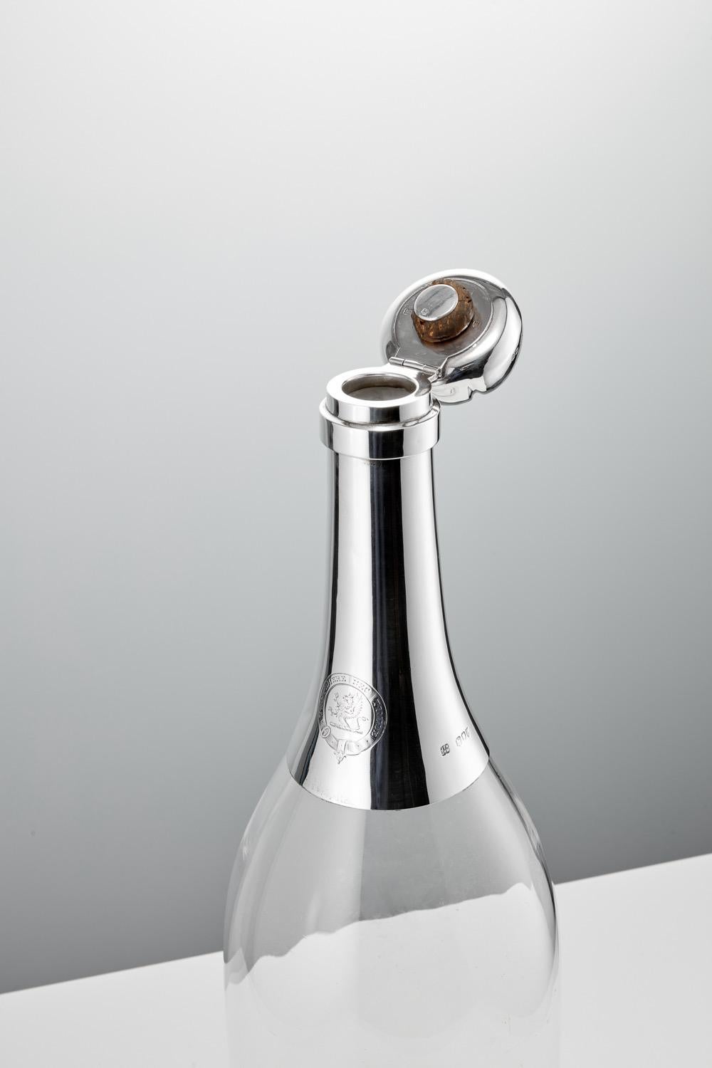 silver champagne bottle png