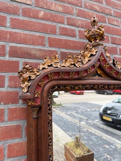Monumental 19th Century Gothic Revival Mirror with Exquisite Hand-Carved Details