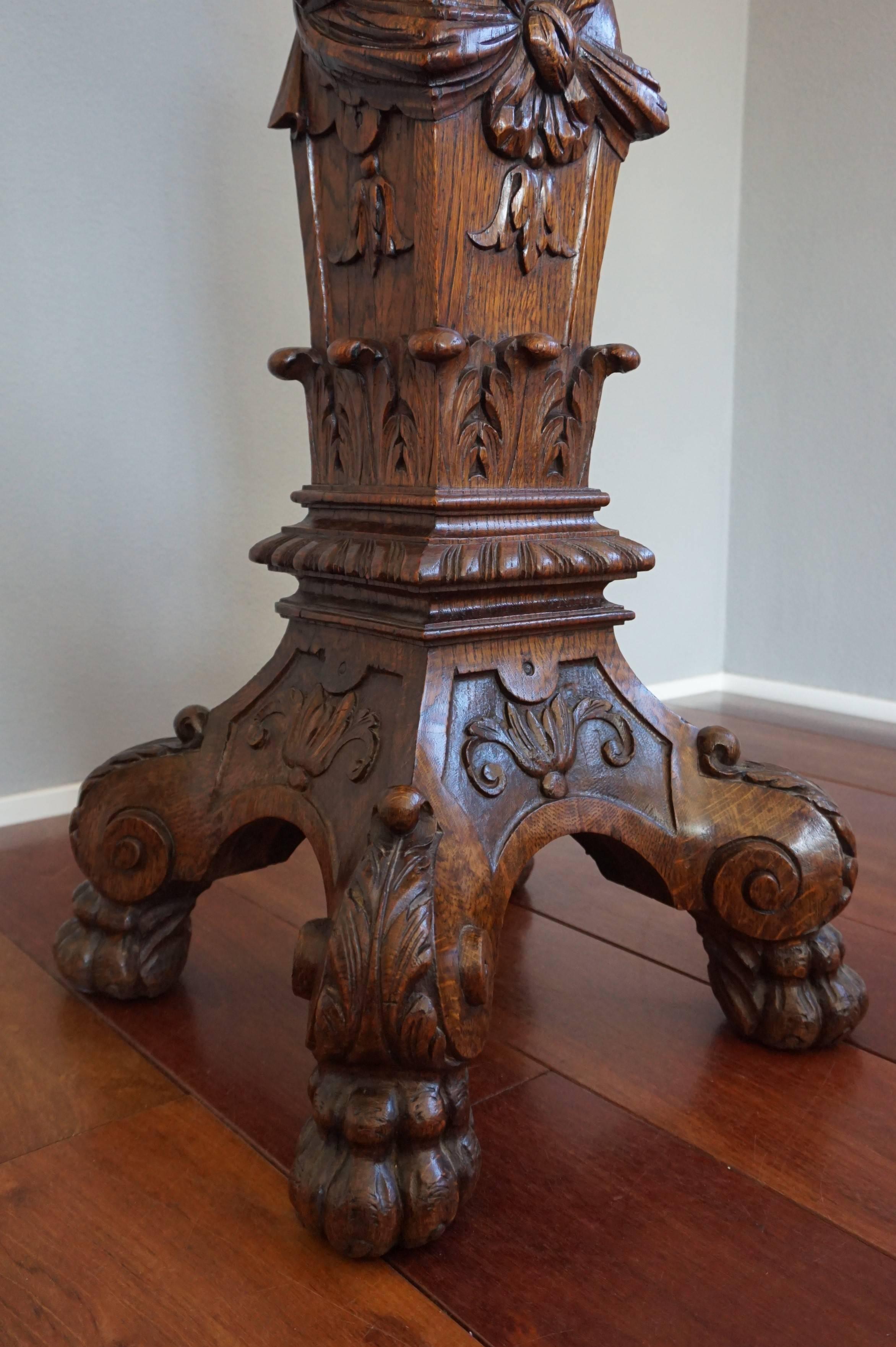 Monumental 19th Century Hand-Carved Figurehead Stand / Sculptural Torchere In Excellent Condition For Sale In Lisse, NL