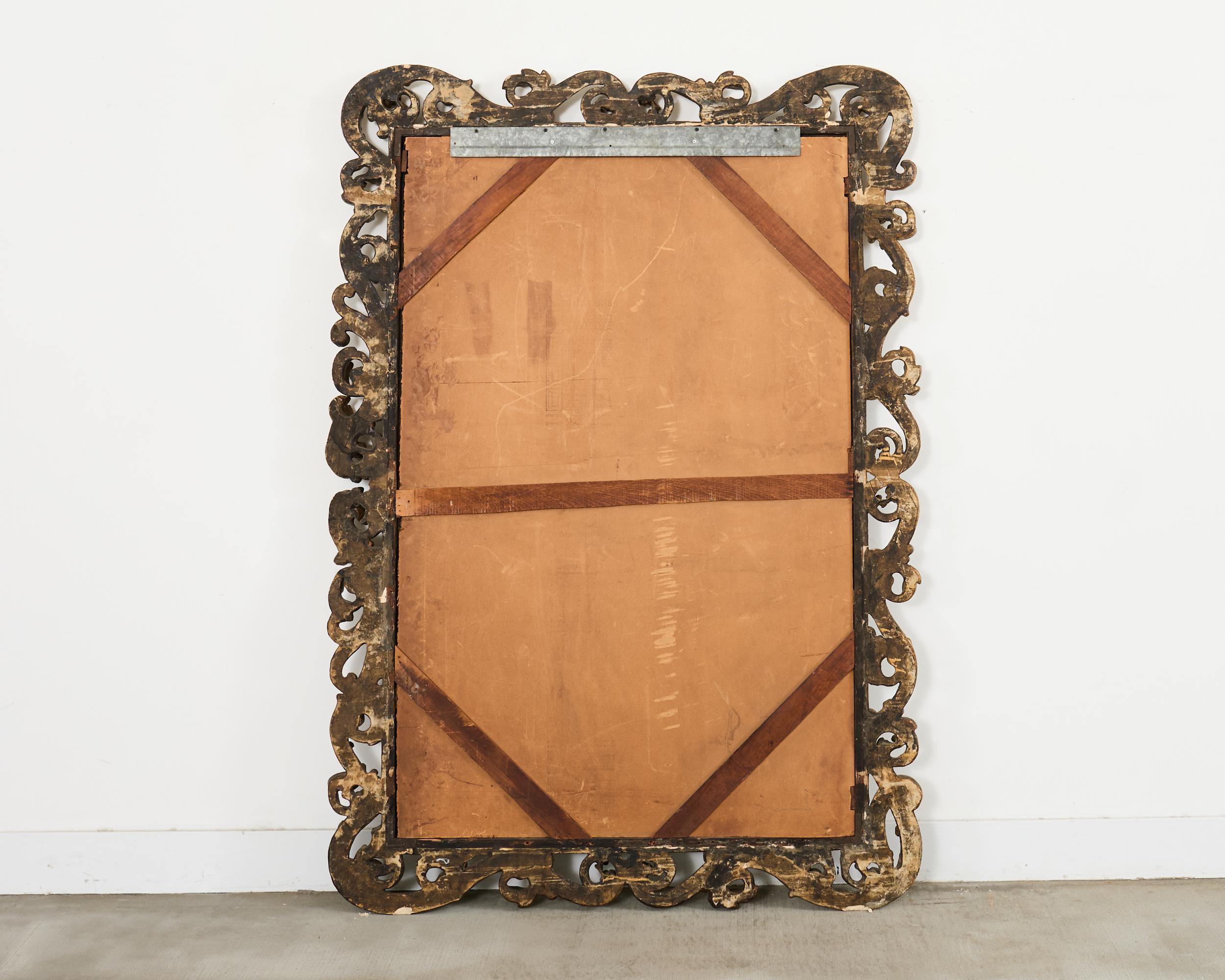 Monumental 19th Century Italian Baroque Style Giltwood Mirror 6 Ft. For Sale 10