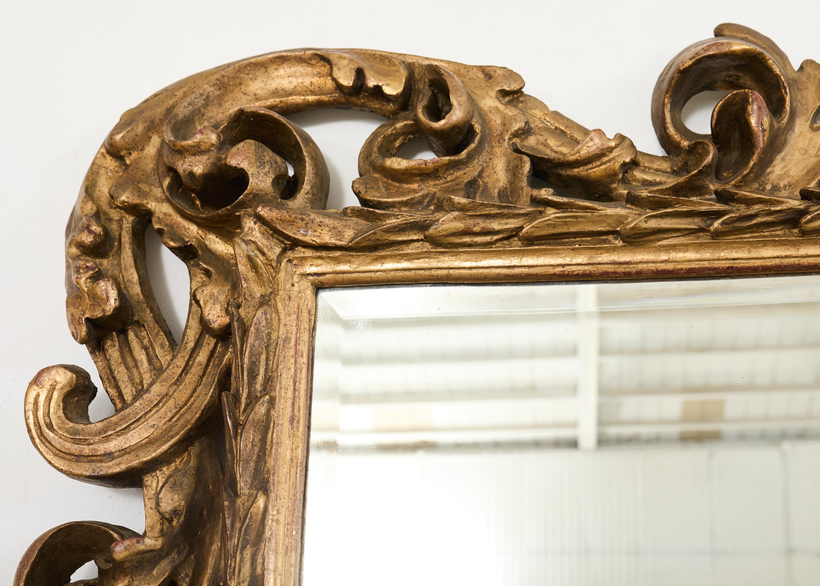 Monumental 19th Century Italian Baroque Style Giltwood Mirror 6 Ft. In Good Condition For Sale In Rio Vista, CA