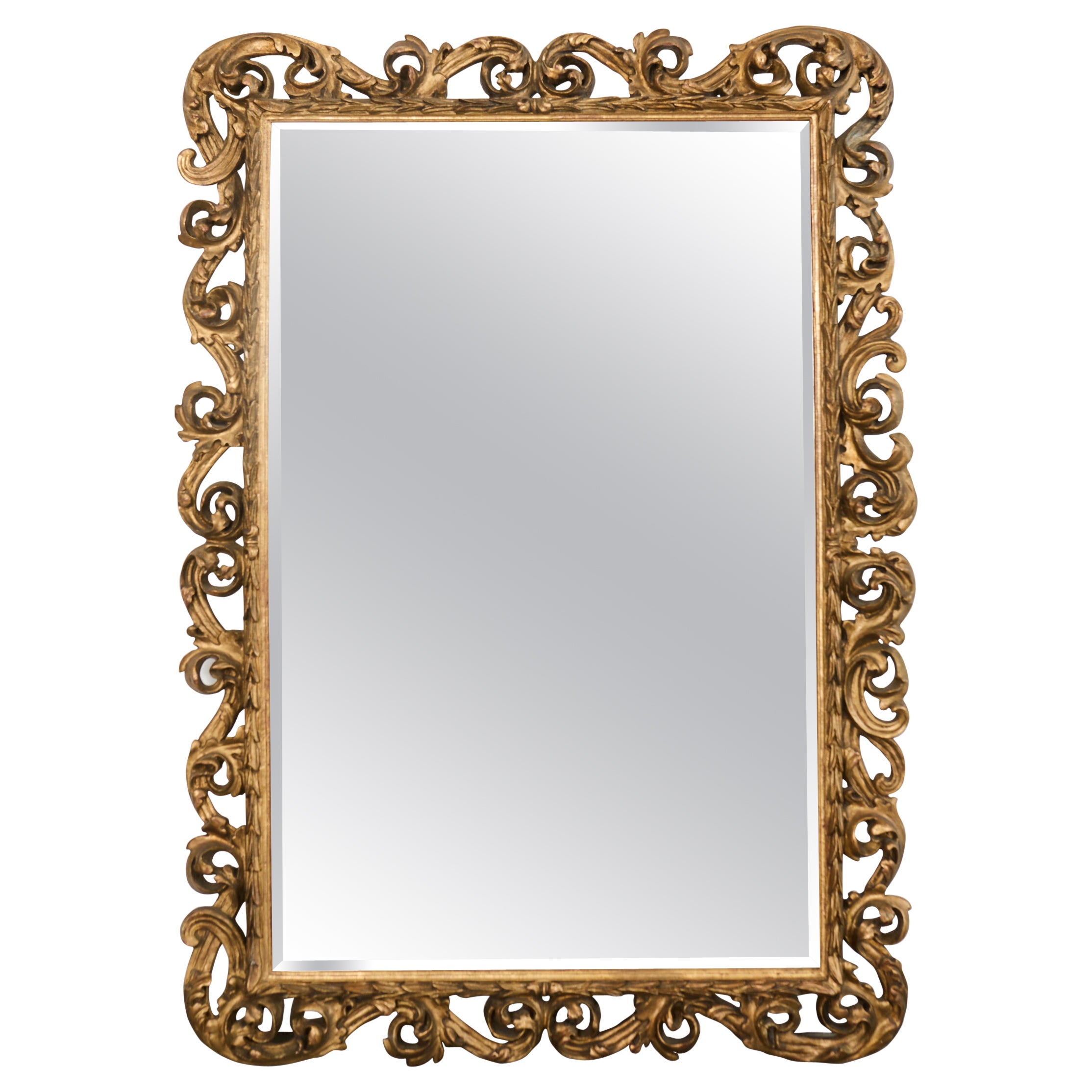 Monumental 19th Century Italian Baroque Style Giltwood Mirror 6 Ft. For Sale
