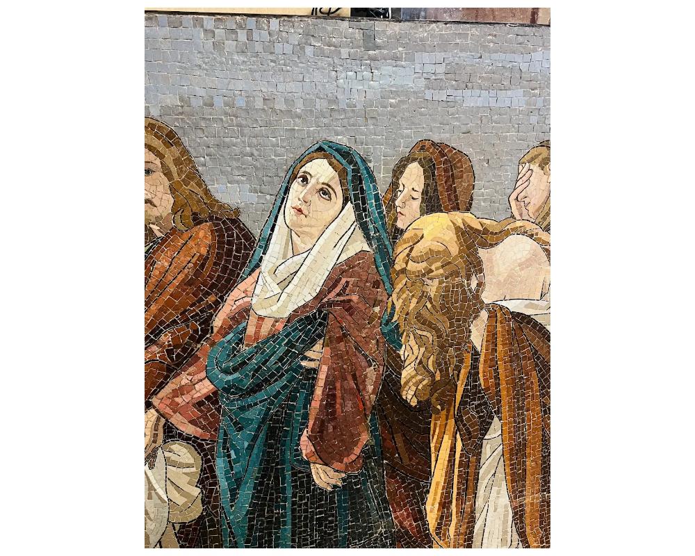   Monumentales italienisches Mikro-Mosaik aus dem 19. Jahrhundert Wandgemälde Grablegung von Jesus  im Angebot 5