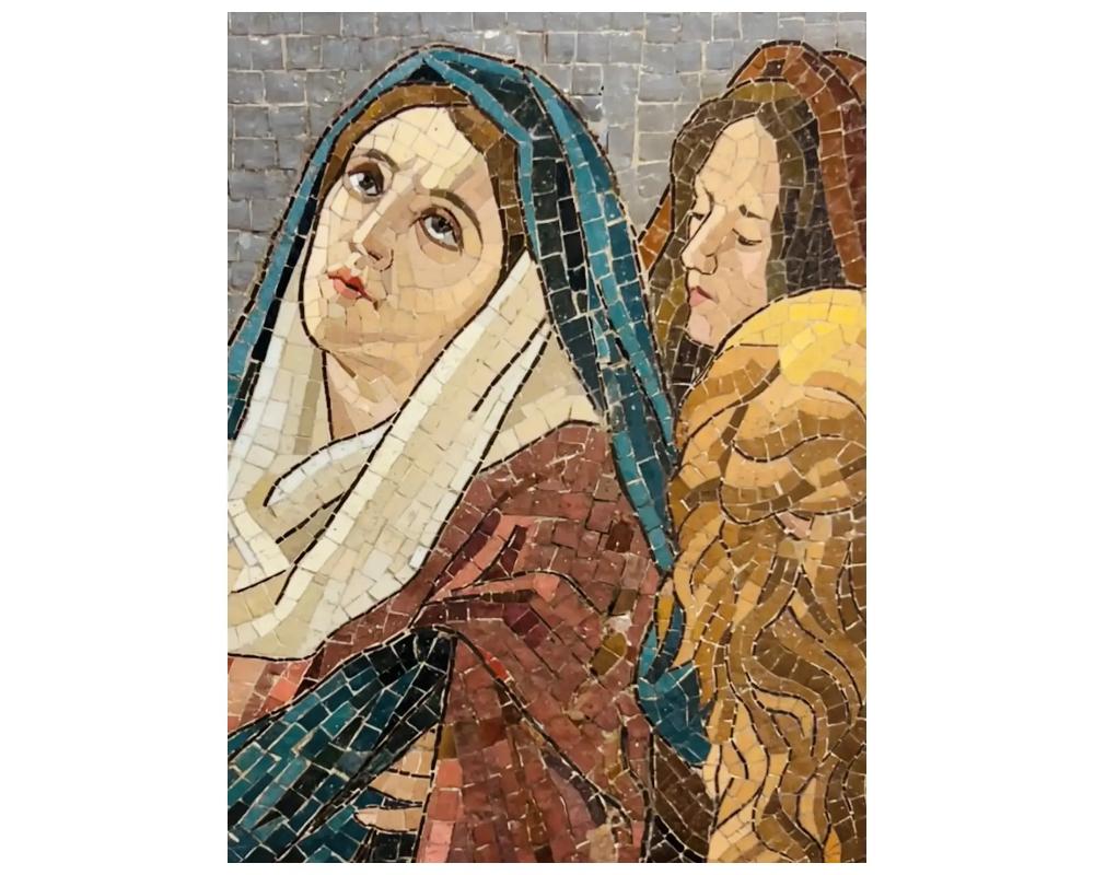   Monumentales italienisches Mikro-Mosaik aus dem 19. Jahrhundert Wandgemälde Grablegung von Jesus  (Italienisch) im Angebot