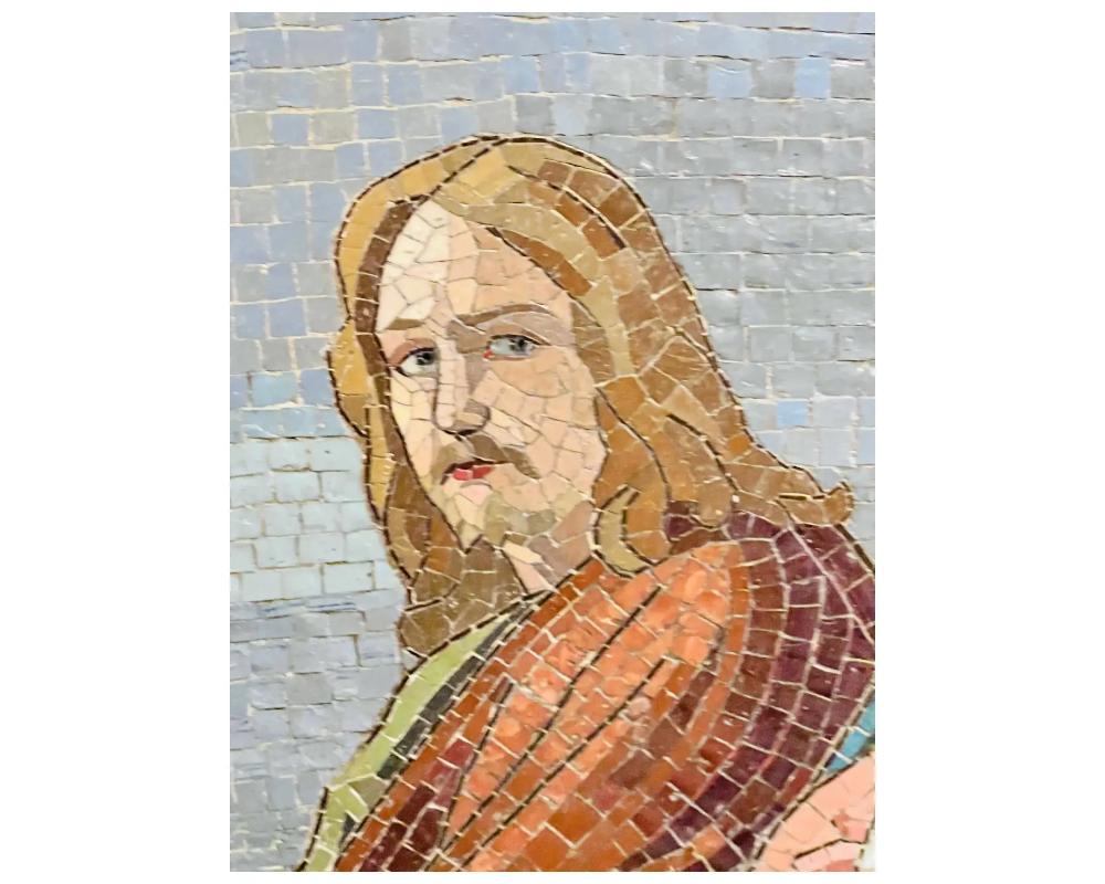 Monumental 19th Century Italian Micro Mosaic Mosaic Mural Entombment of Jesus In Good Condition For Sale In New York, NY