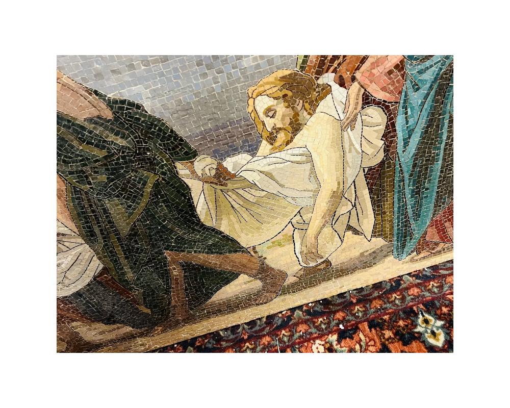   Monumentales italienisches Mikro-Mosaik aus dem 19. Jahrhundert Wandgemälde Grablegung von Jesus  (Stein) im Angebot