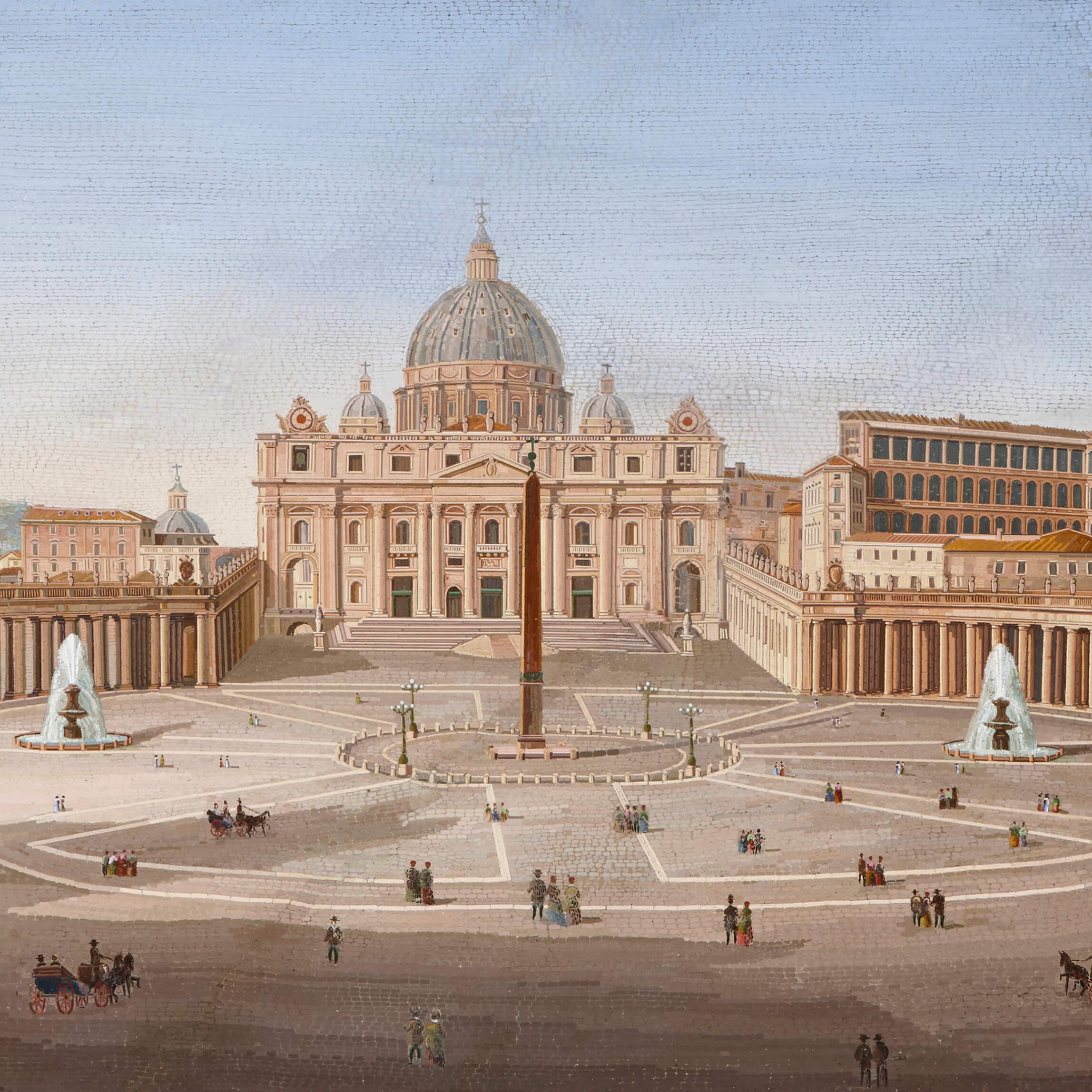 Baroque Monumental 19th Century Italian Micromosaic of the Vatican