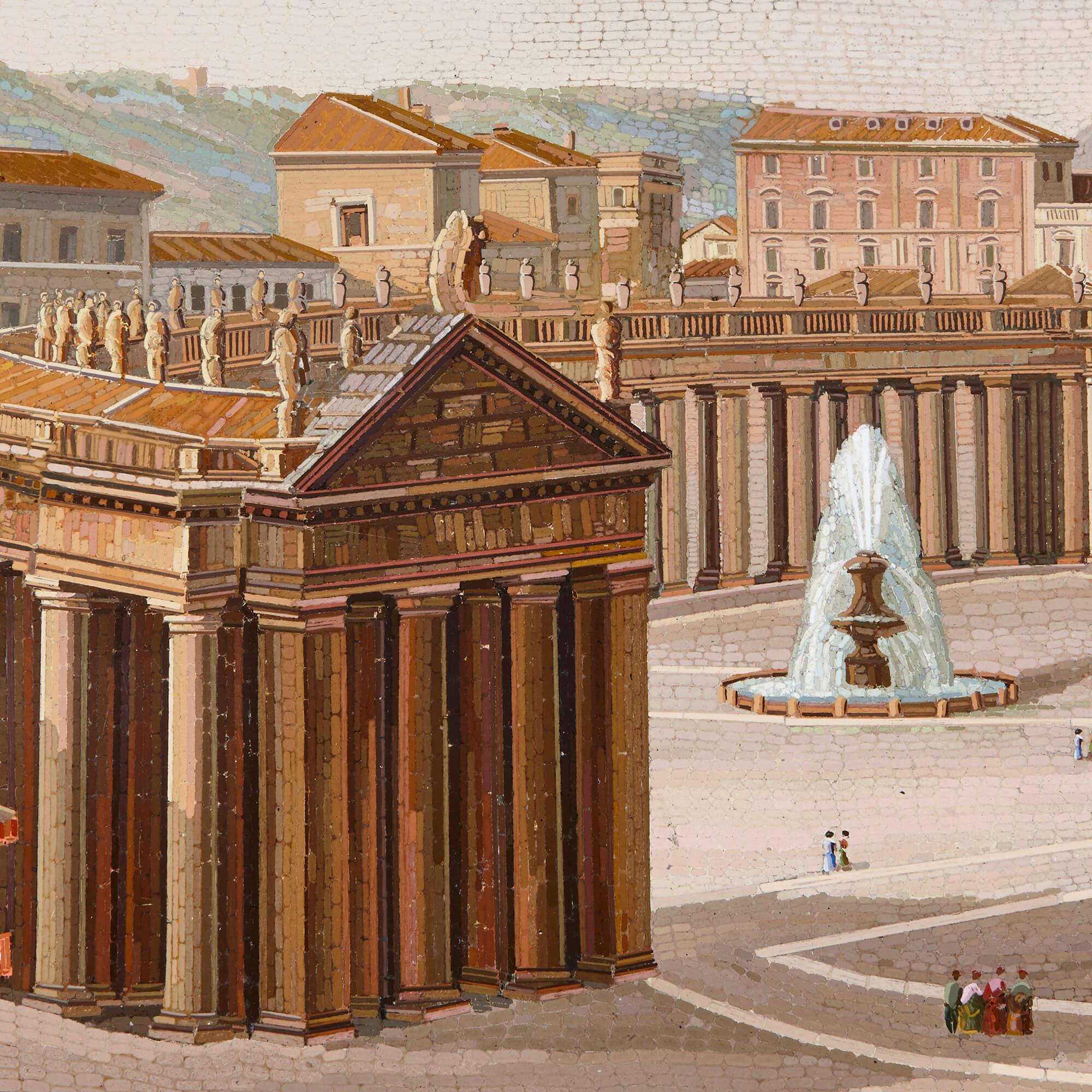 Monumental 19th Century Italian Micromosaic of the Vatican In Excellent Condition In London, GB