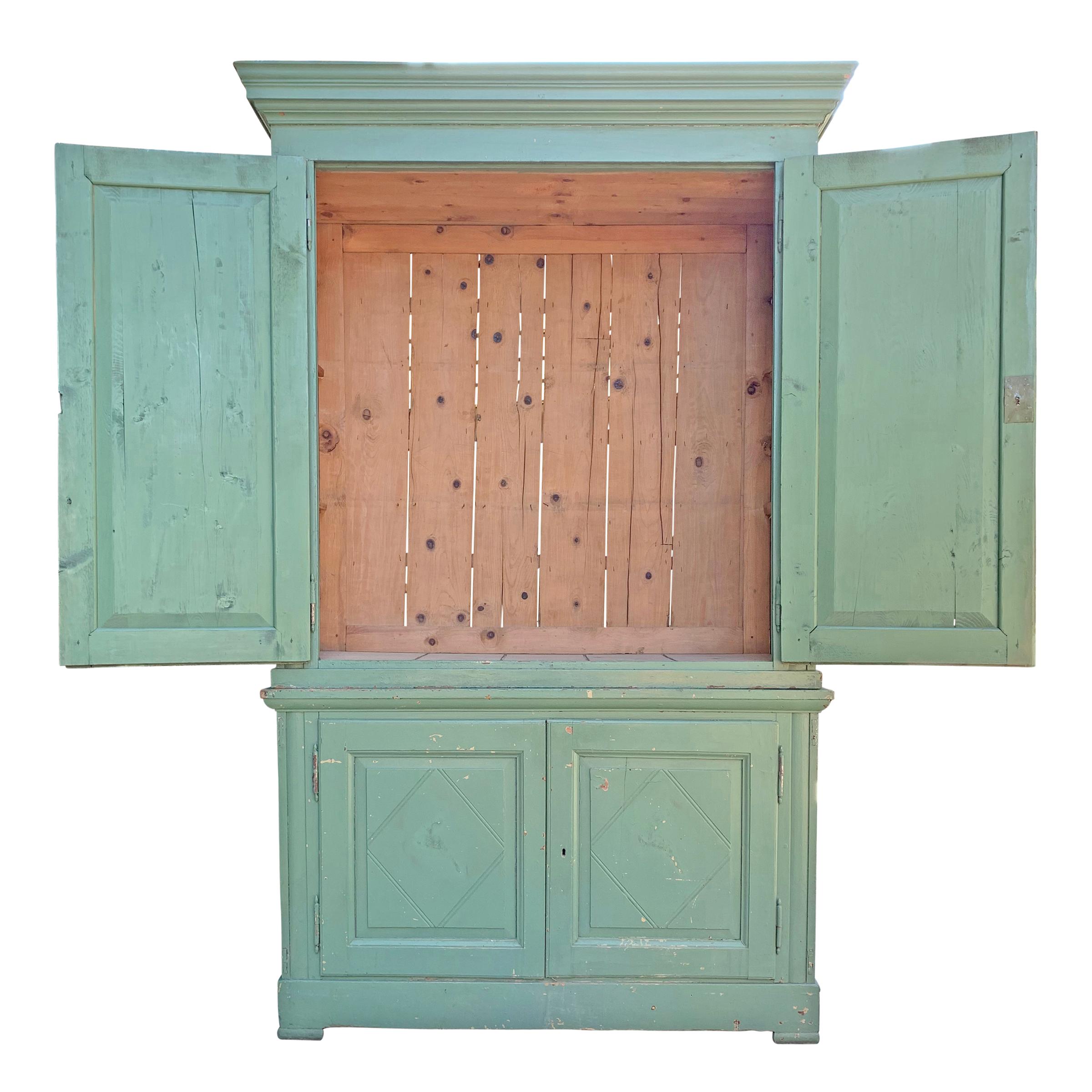 Monumental 19th Century Italian Painted Cabinet In Good Condition In Chicago, IL