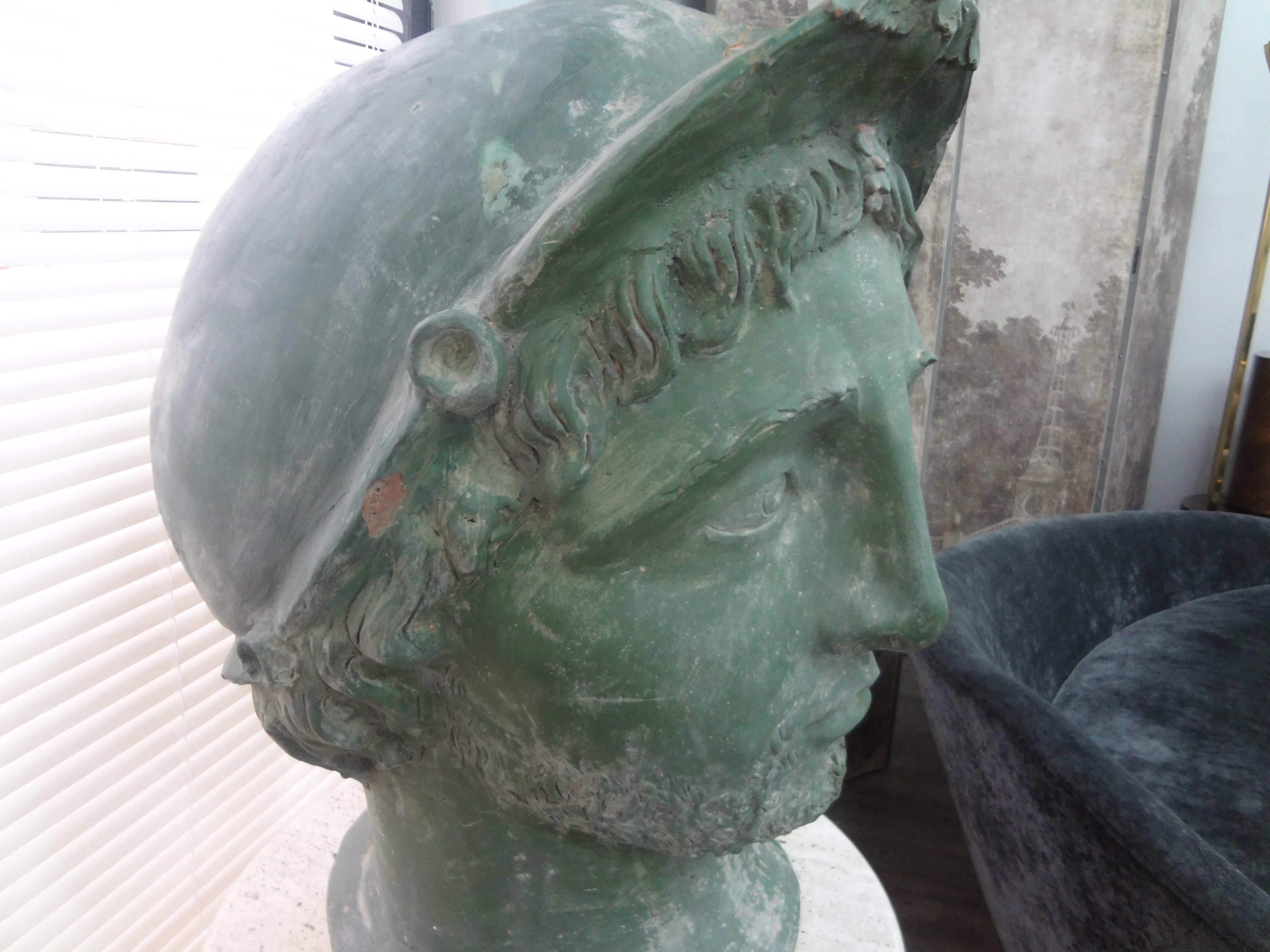 Monumental 19th Century Italian Patinated Terracotta Bust 2