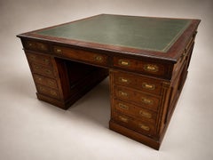 Monumental 19th Century Mahogany Campaign Partner’s Library Desk
