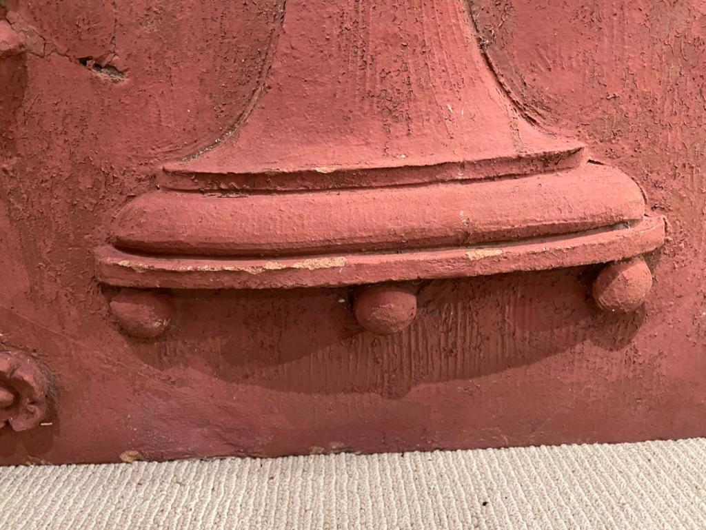 Monumental 19th Century Neoclassical Terracotta Urn Architectural Relief For Sale 5