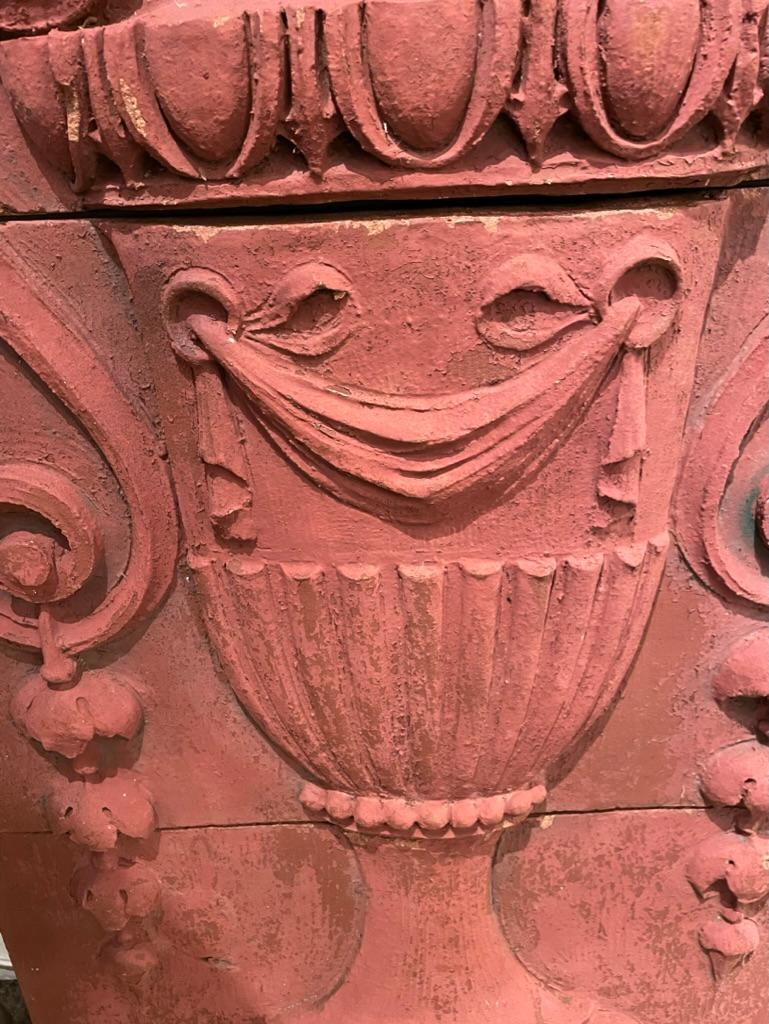 Monumental 19th Century Neoclassical Terracotta Urn Architectural Relief For Sale 4