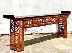 Monumental 19th Century Qing Dynasty Bamboo Altar/Console Table
