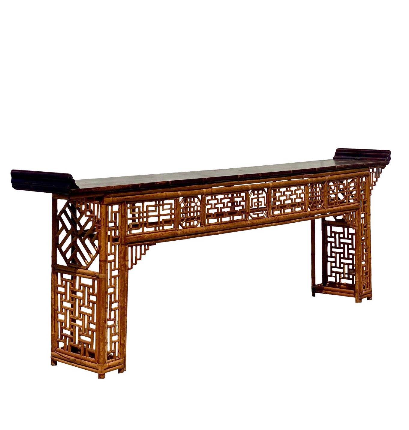 Monumental 19th Century Qing Dynasty Bamboo Altar/Console Table 3