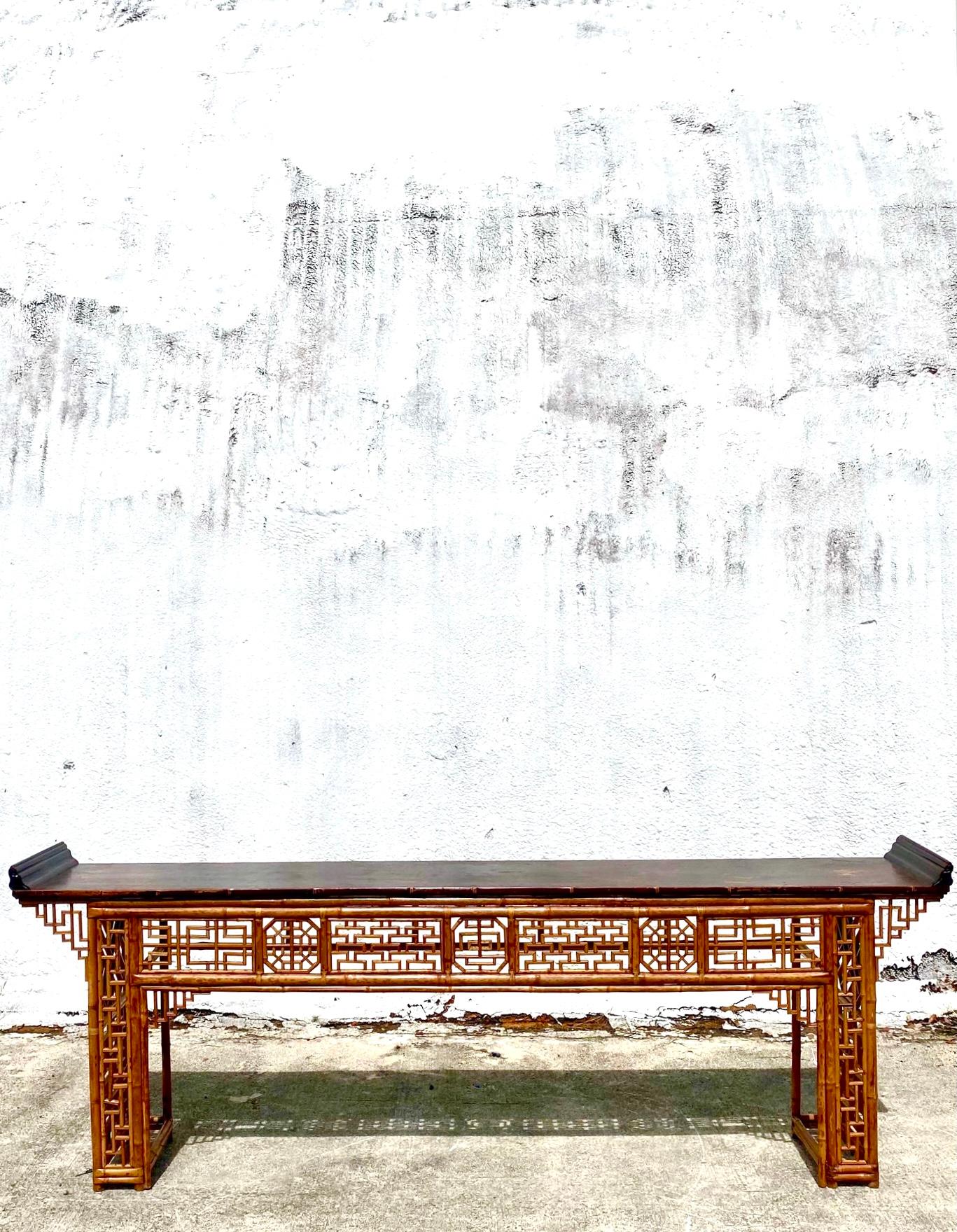 Monumental 19th Century Qing Dynasty Bamboo Altar/Console Table 4