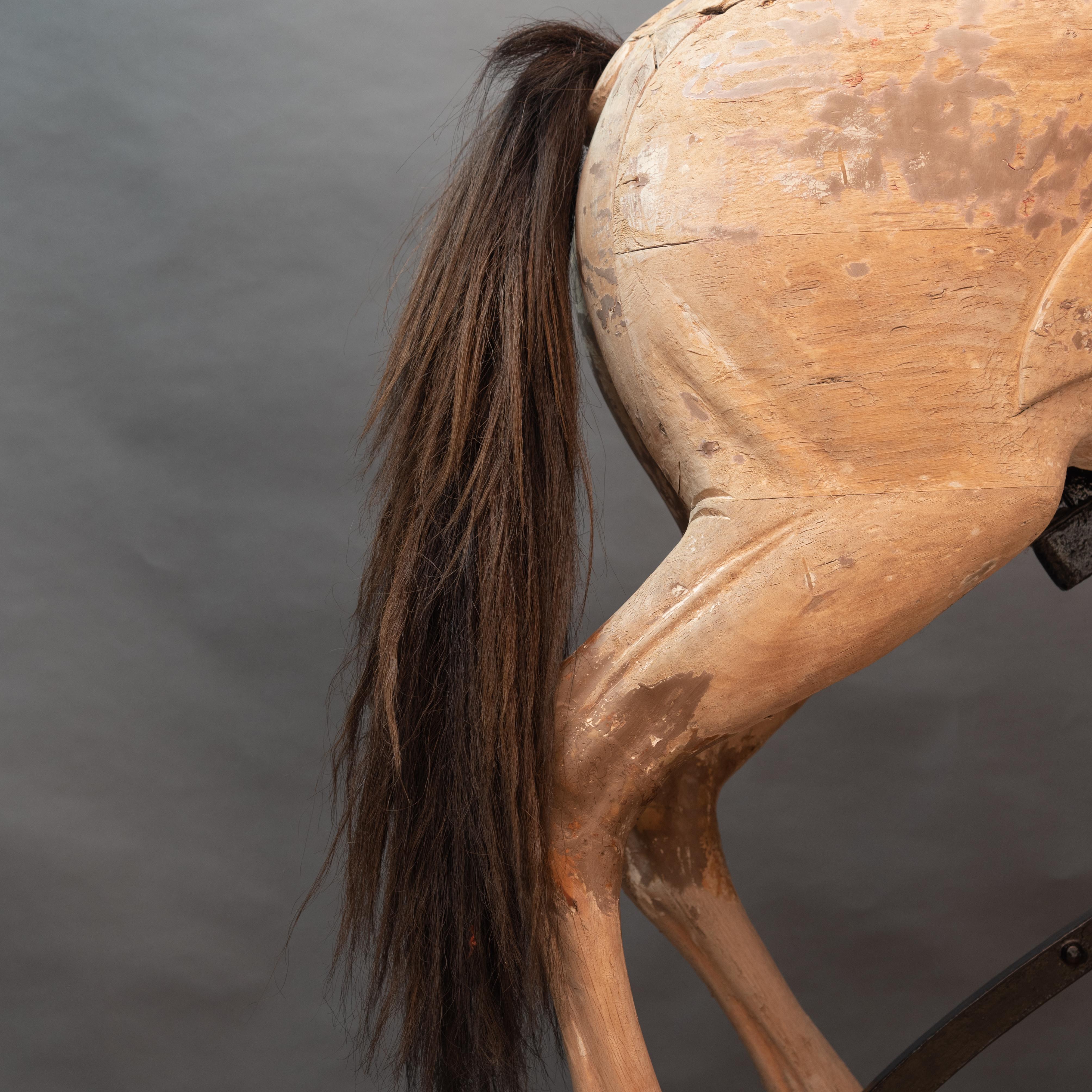 Carved Monumental 19th Century Signed Carousel Horse by Freidrich Heyn