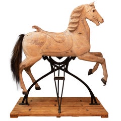 Antique Monumental 19th Century Signed Carousel Horse by Freidrich Heyn