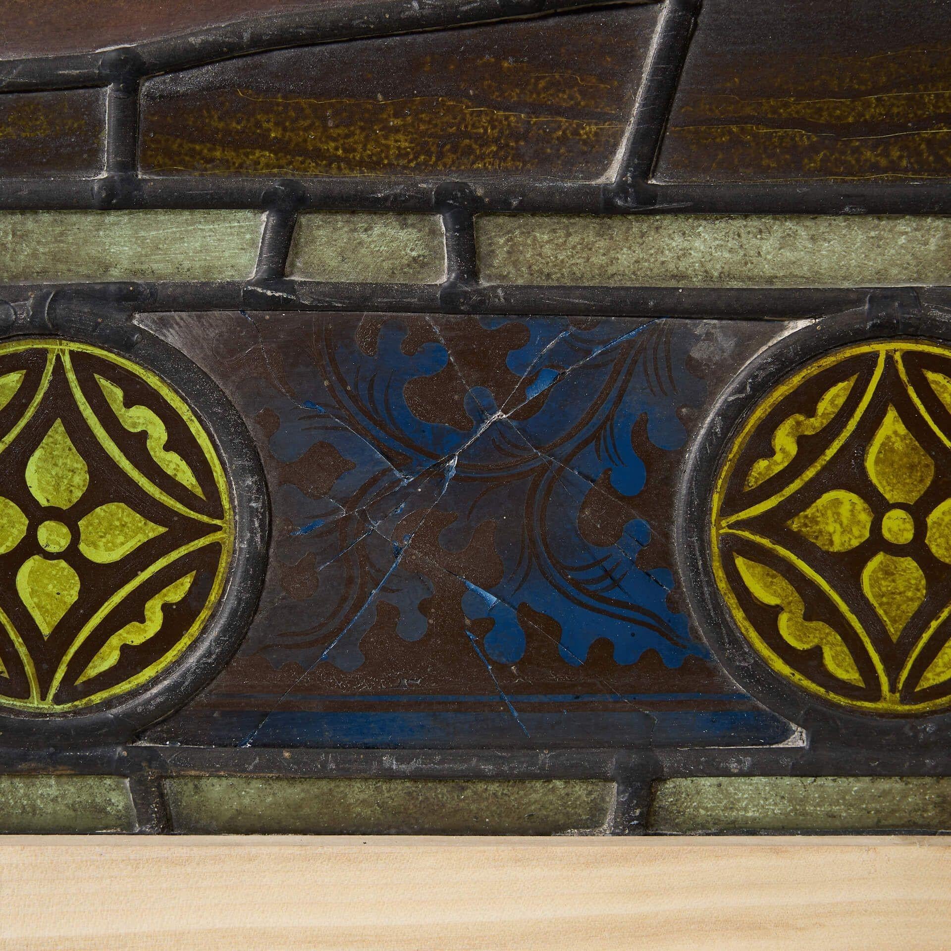 Monumental 19th Century Stained Glass Crucifixion Window In Fair Condition For Sale In Wormelow, Herefordshire