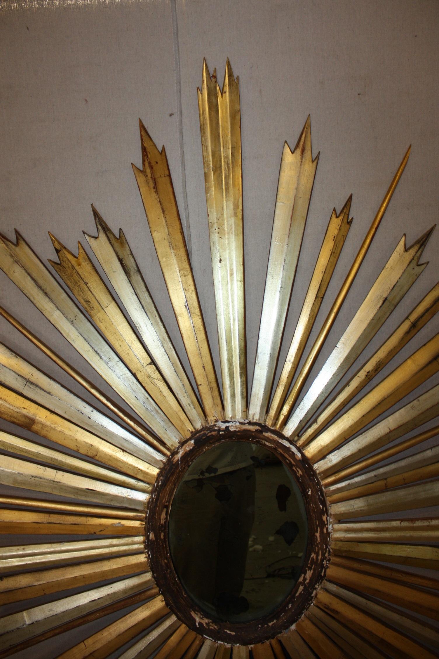 Monumental 19th Century Sunburst Mirror 1