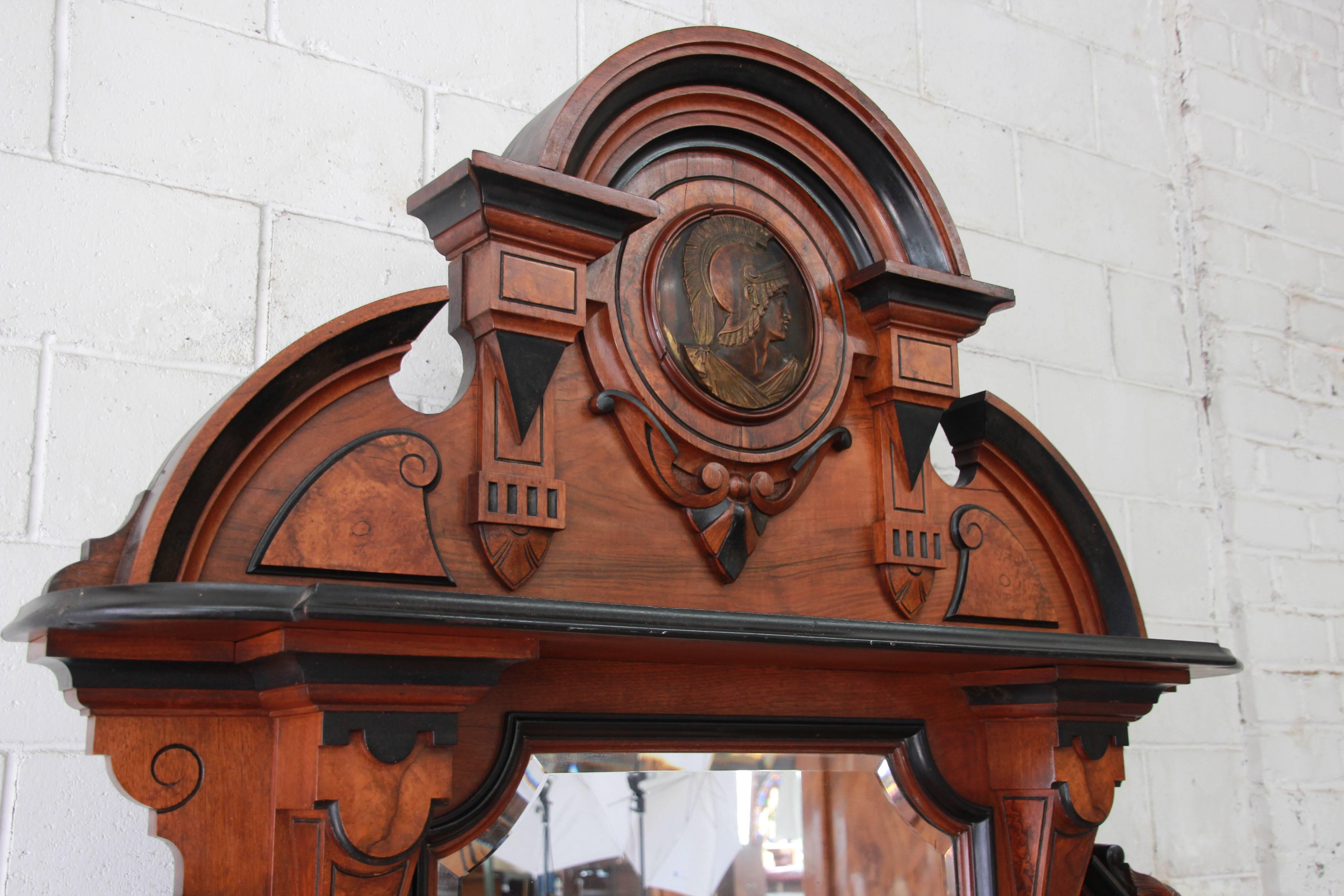 Monumental 19th Century Victorian Ornate Carved Burled Walnut Sideboard 9