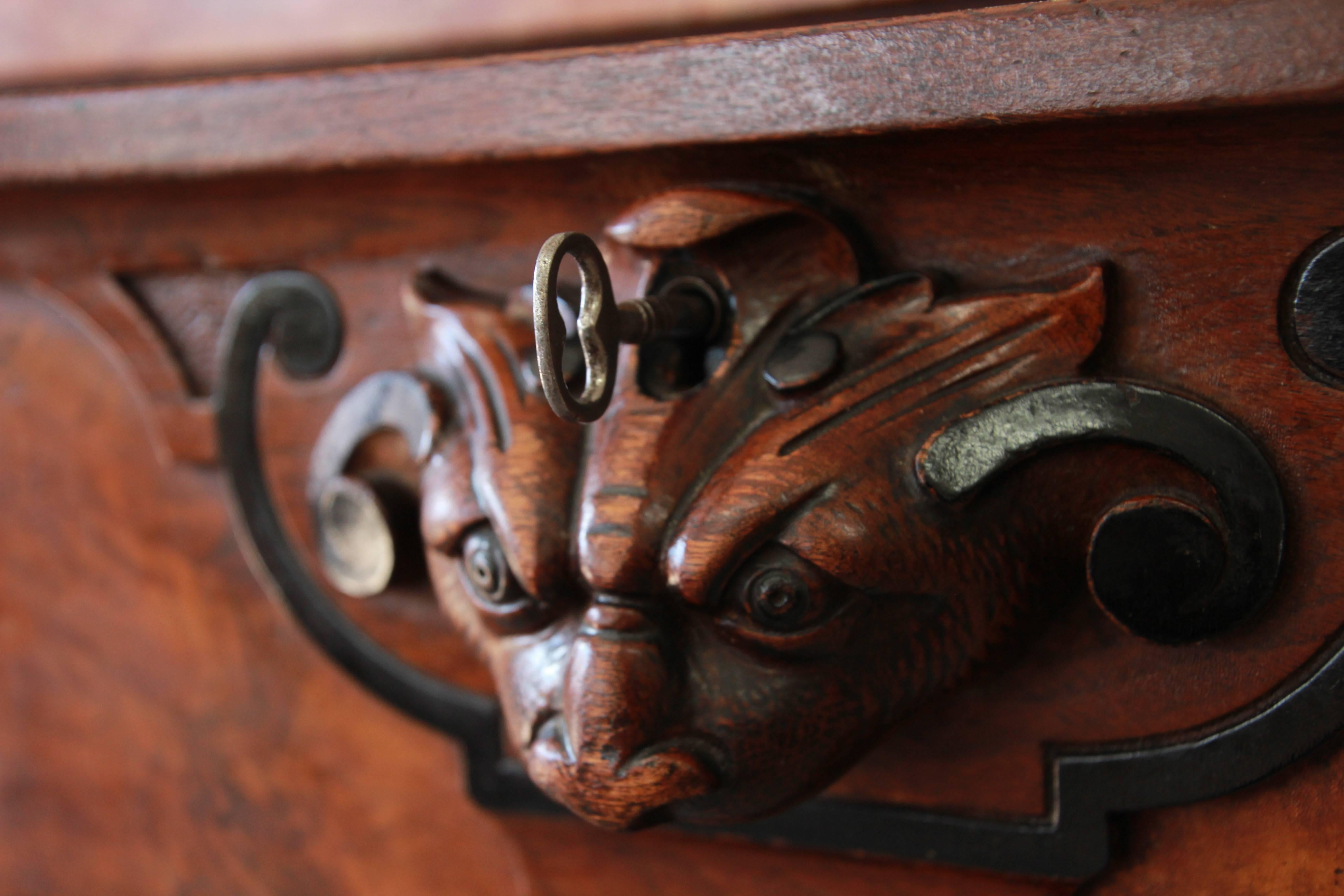 Monumental 19th Century Victorian Ornate Carved Burled Walnut Sideboard 12