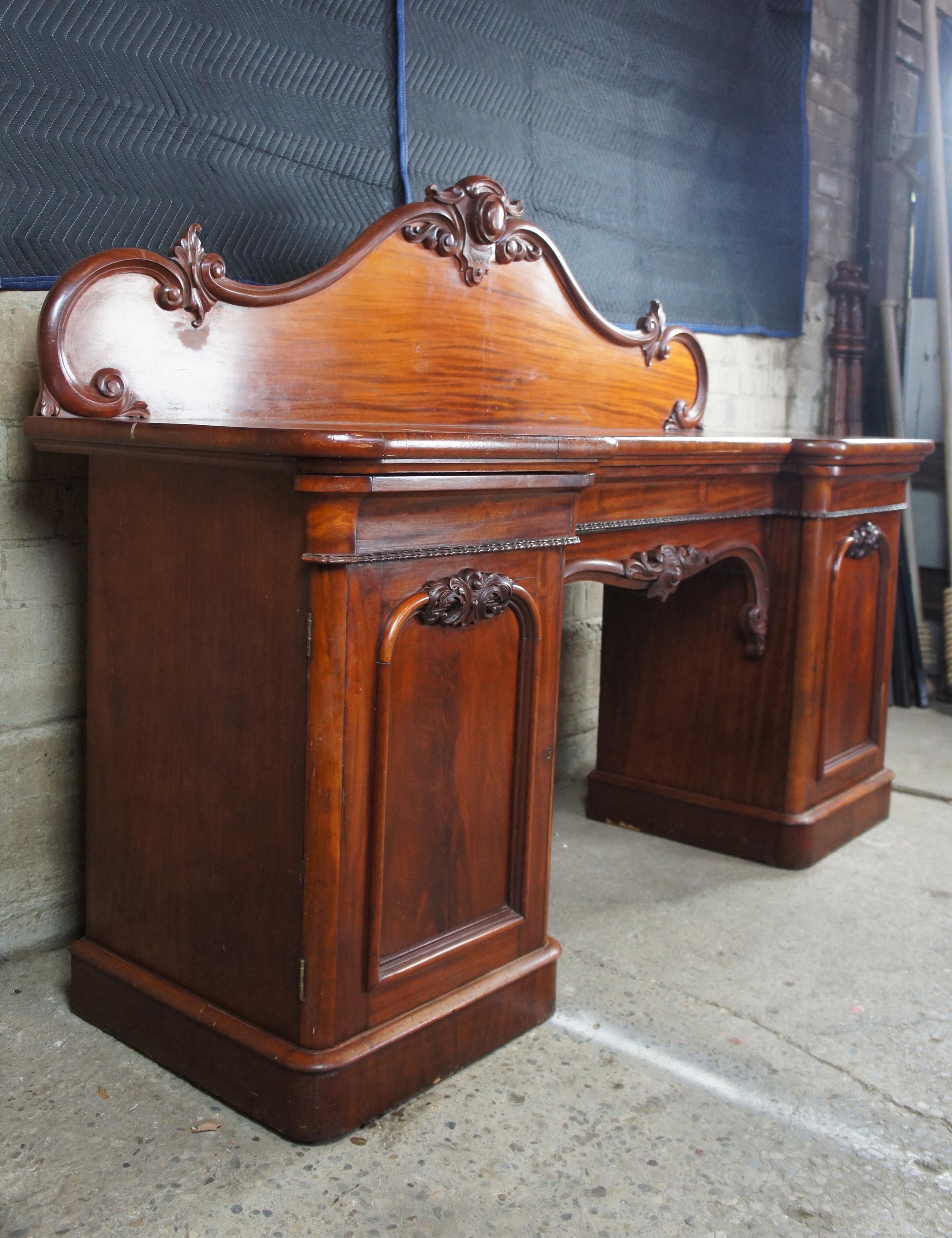 Monumental 19th Century William IV Mahogany Sideboard Console Dry Bar Barback For Sale 5