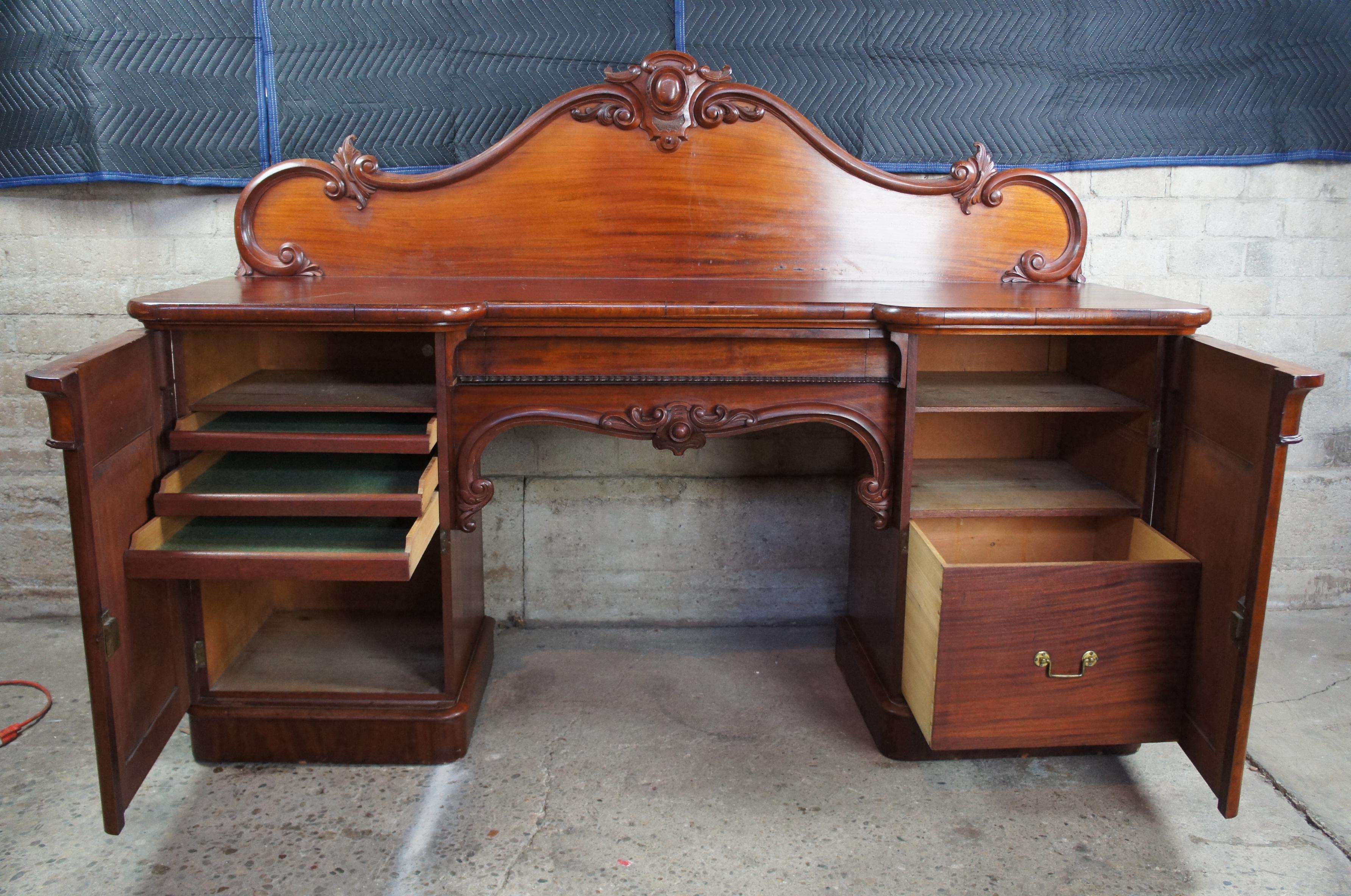 Monumental 19th Century William IV Mahogany Sideboard Console Dry Bar Barback For Sale 2