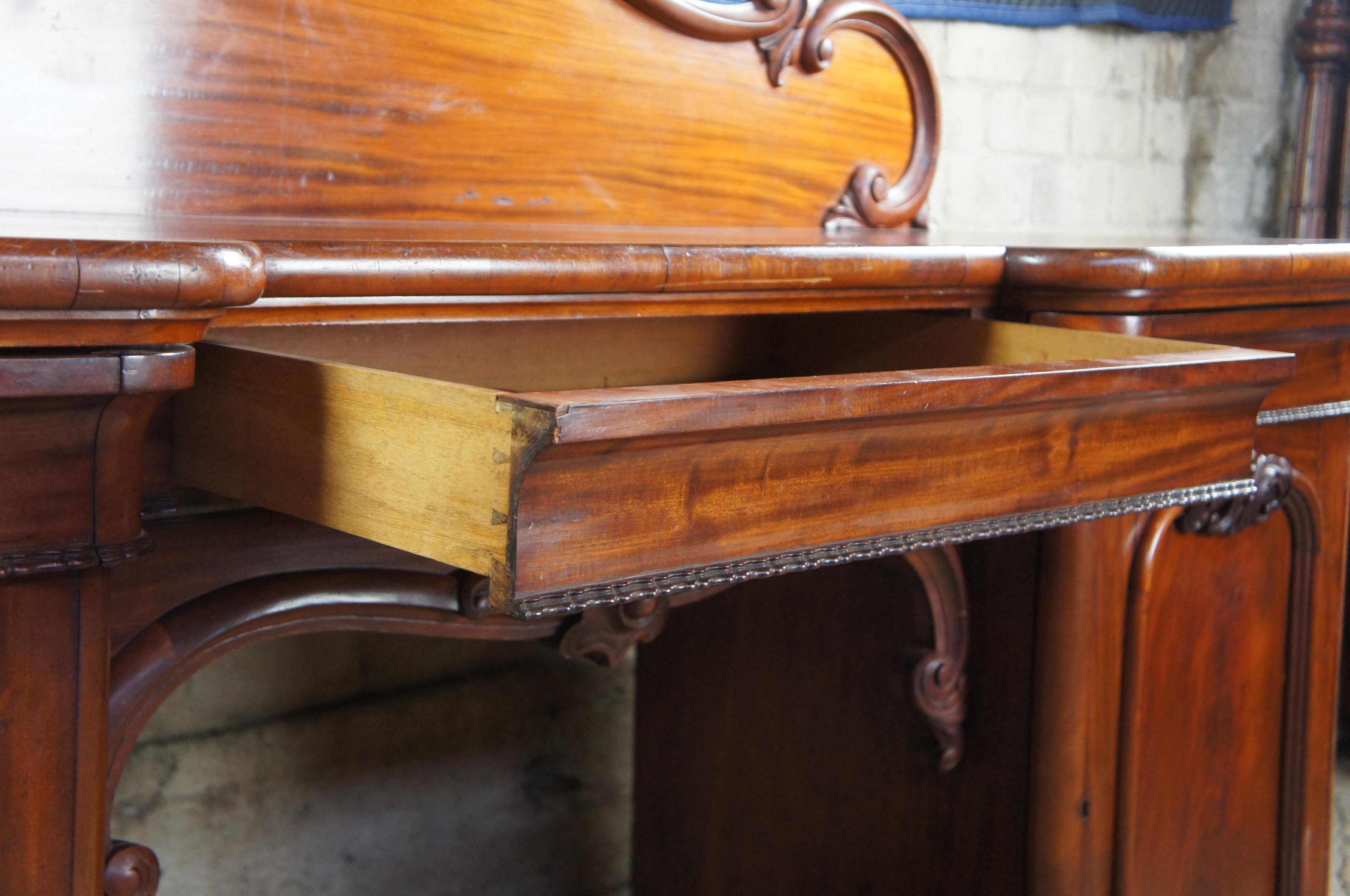 Monumental 19th Century William IV Mahogany Sideboard Console Dry Bar Barback For Sale 3