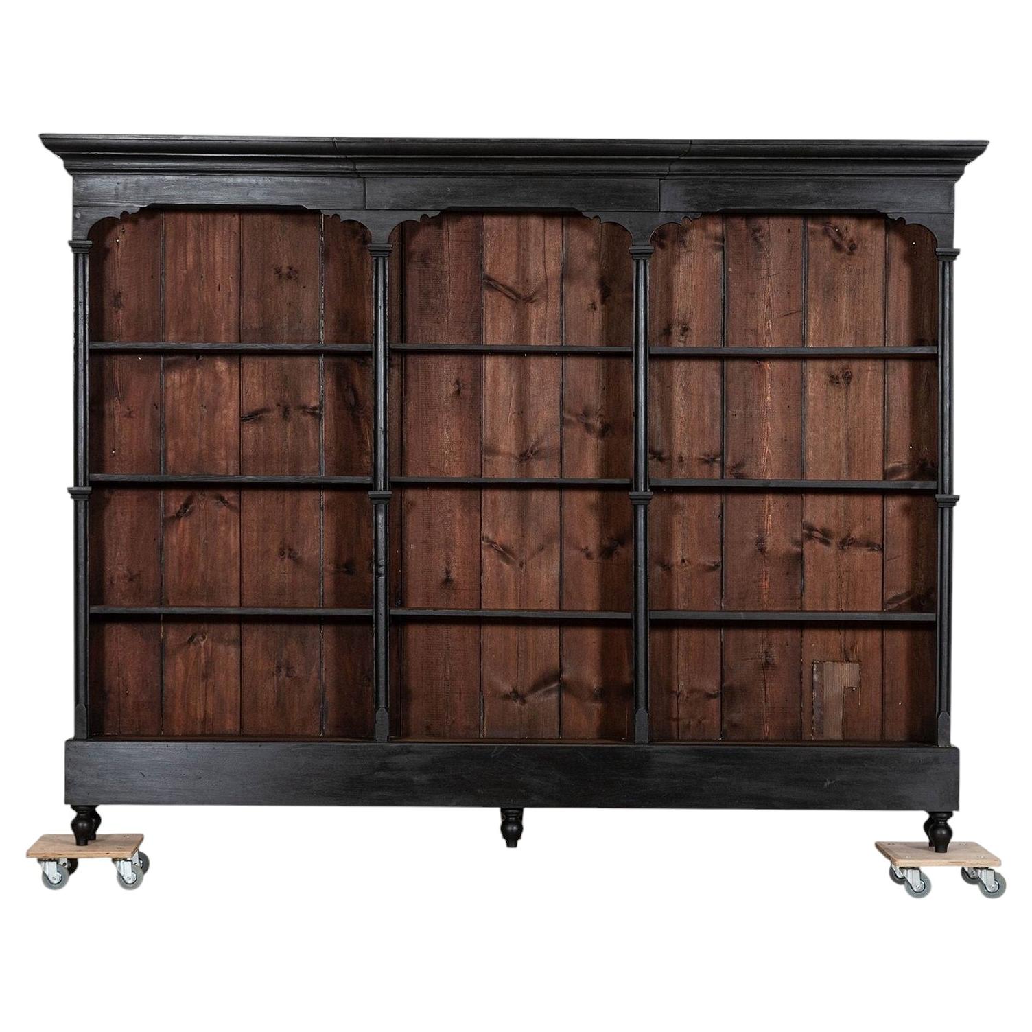 Monumental 19thC Ebonised Pine Bookcase / Display