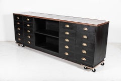 Monumentale 19. Jahrhundert Englisch Ebonised Mahagoni verglaste Apotheker Shop Counter