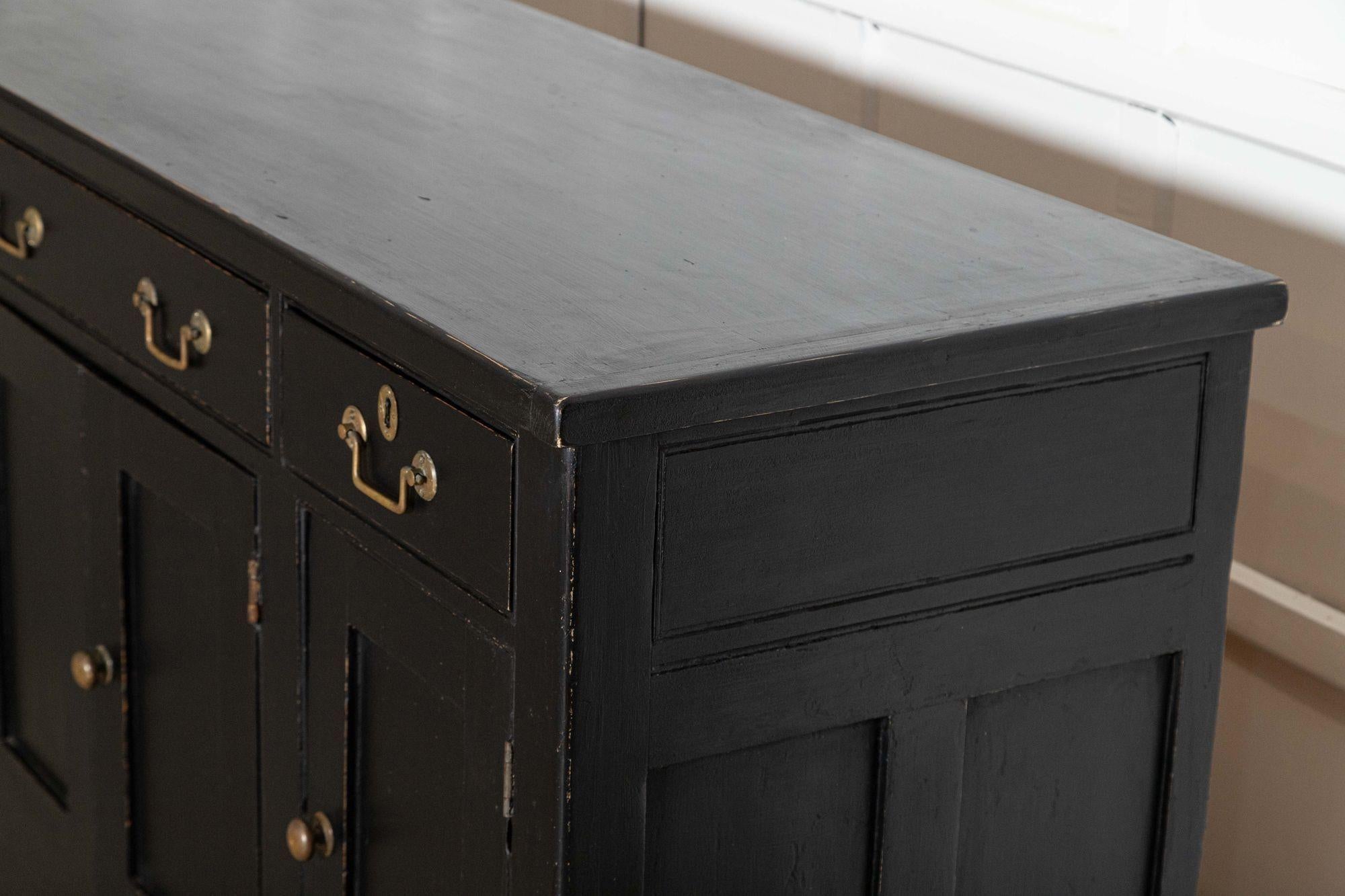 Monumental 19thC English Ebonised Pine Dresser Base For Sale 7