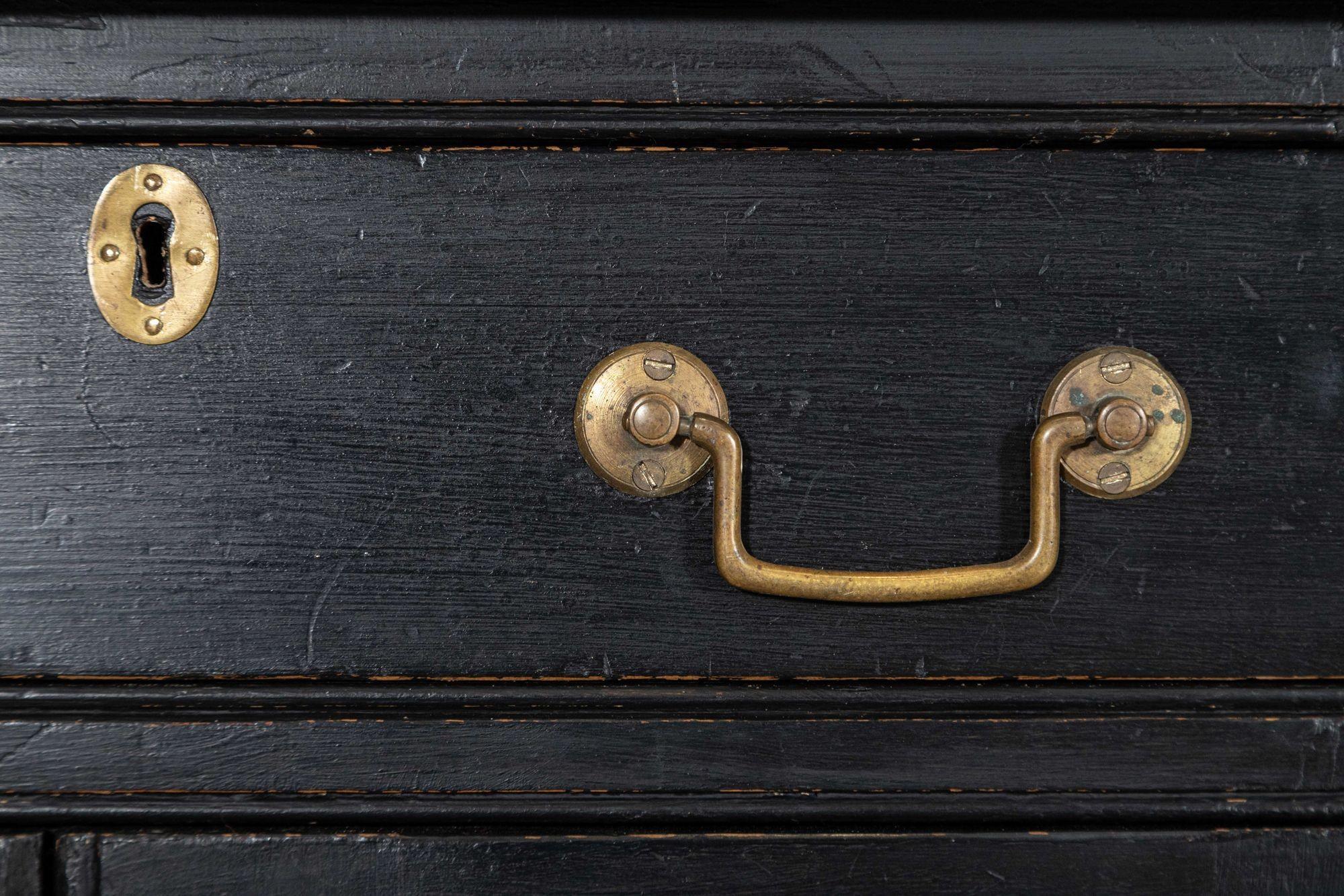 Monumental 19thC English Ebonised Pine Dresser Base For Sale 10