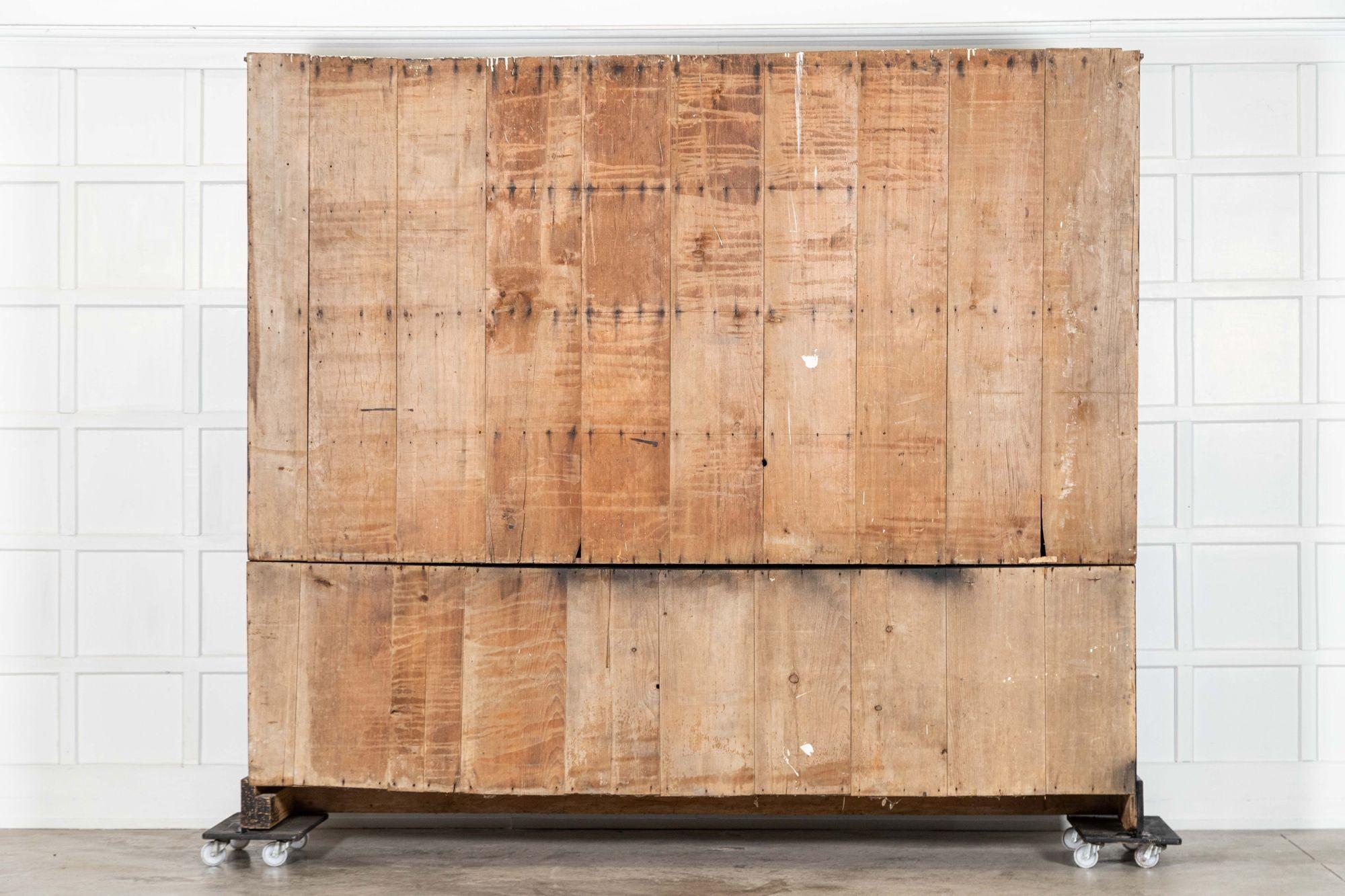 Monumental 19thC English Ebonised Pine Housekeepers Cupboard For Sale 8