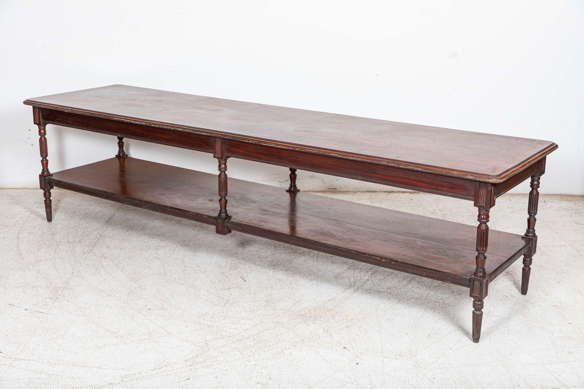 Monumental 19thC English Mahogany Drapers Table For Sale 6
