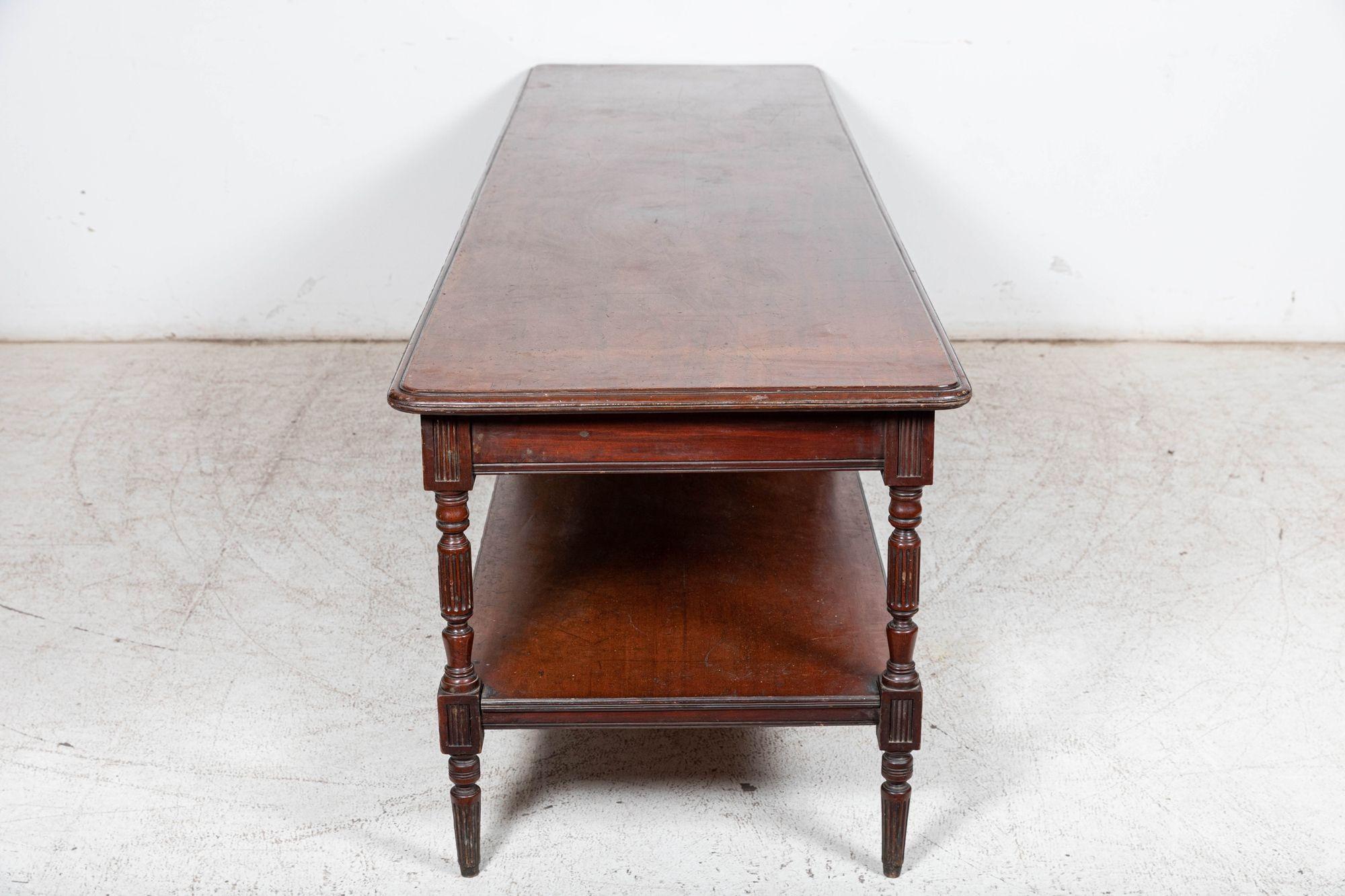 Mid-19th Century Monumental 19thC English Mahogany Drapers Table For Sale