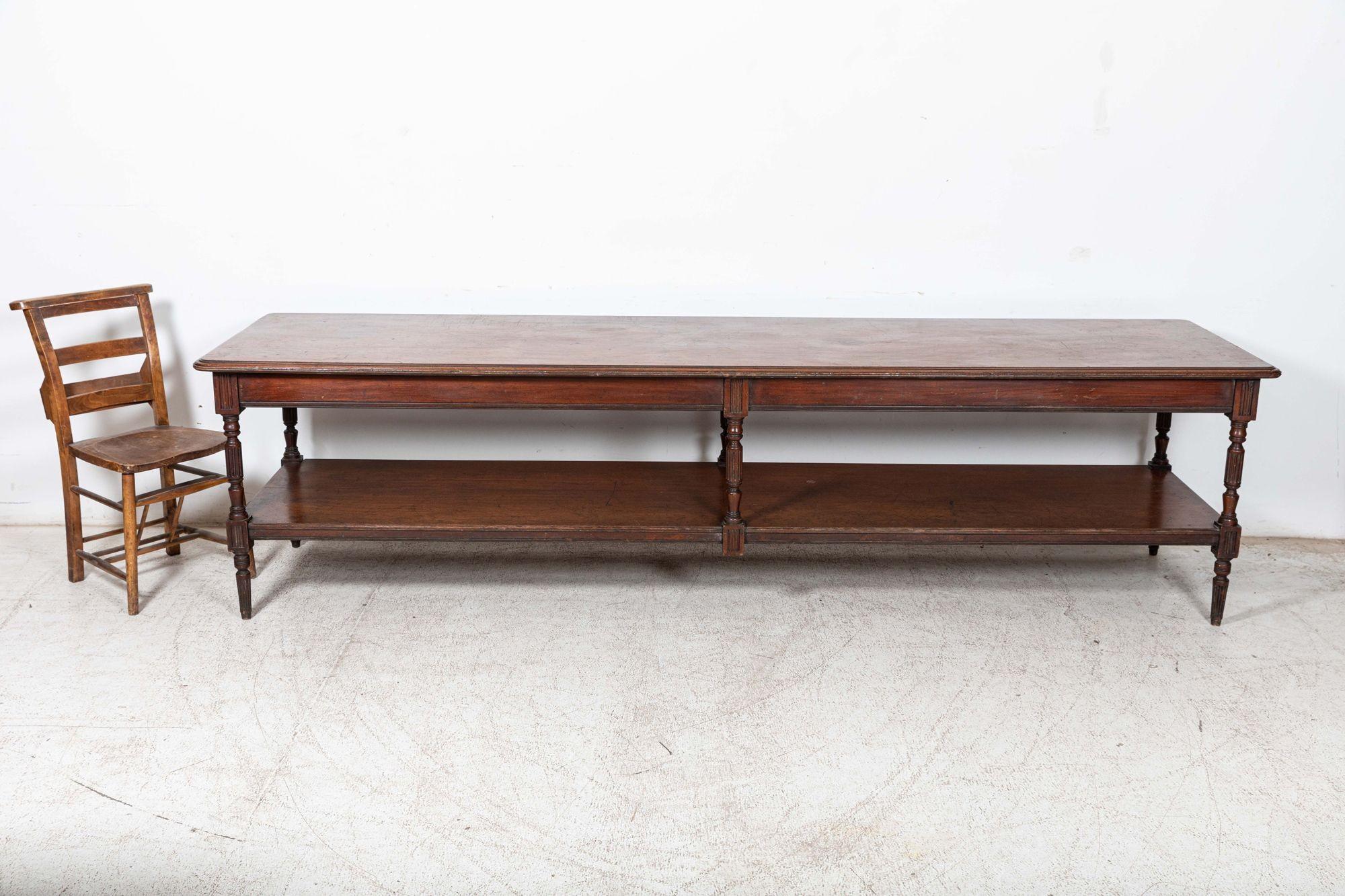Monumental 19thC English Mahogany Drapers Table For Sale 2