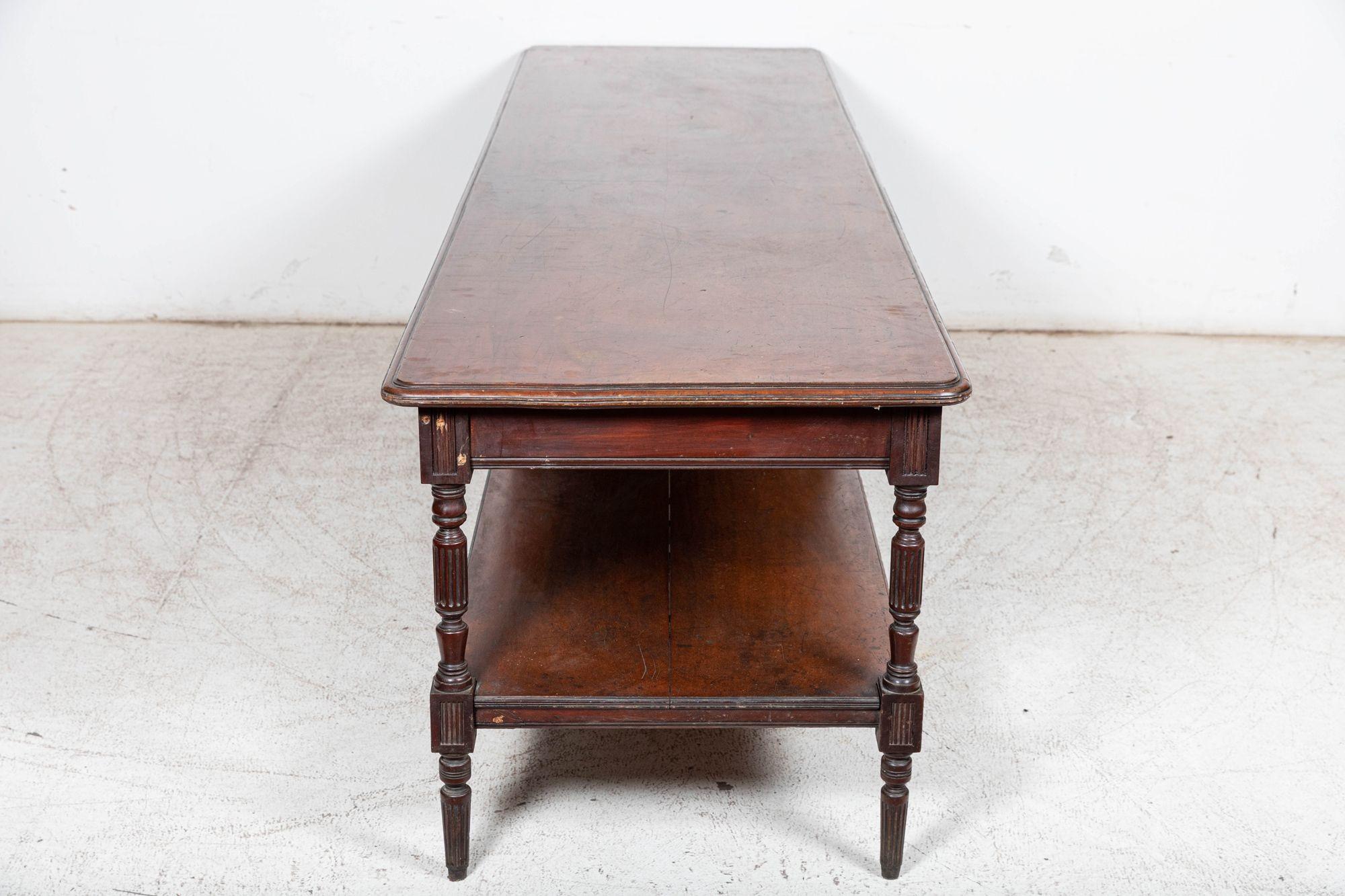 Monumental 19thC English Mahogany Drapers Table For Sale 3