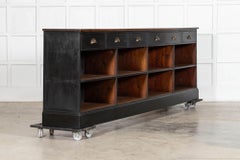 Monumental 19thC English Mahogany & Pine Shop Counter / Island
