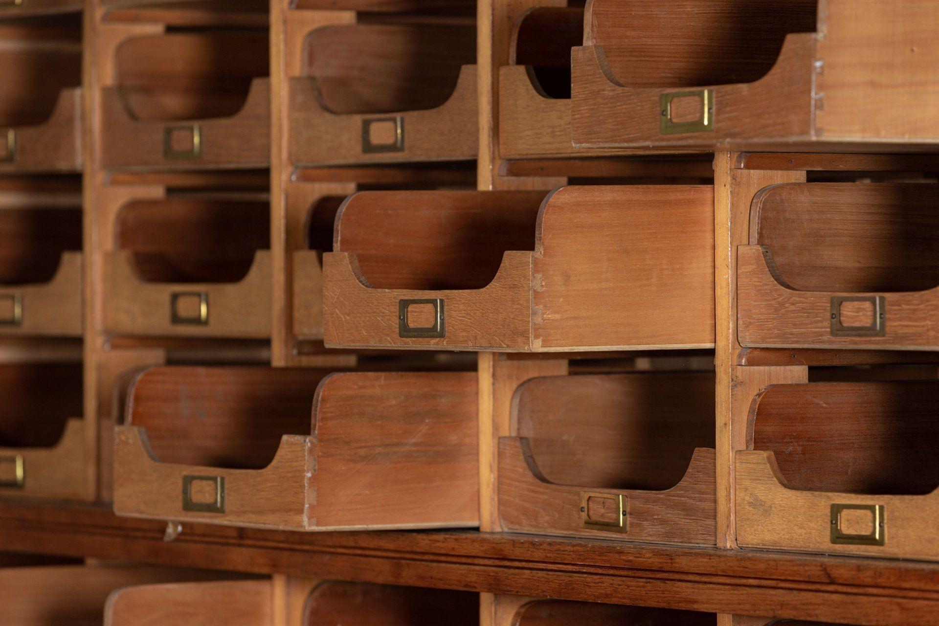 Monumental 19th C English Oak Haberdashery Cabinet 2