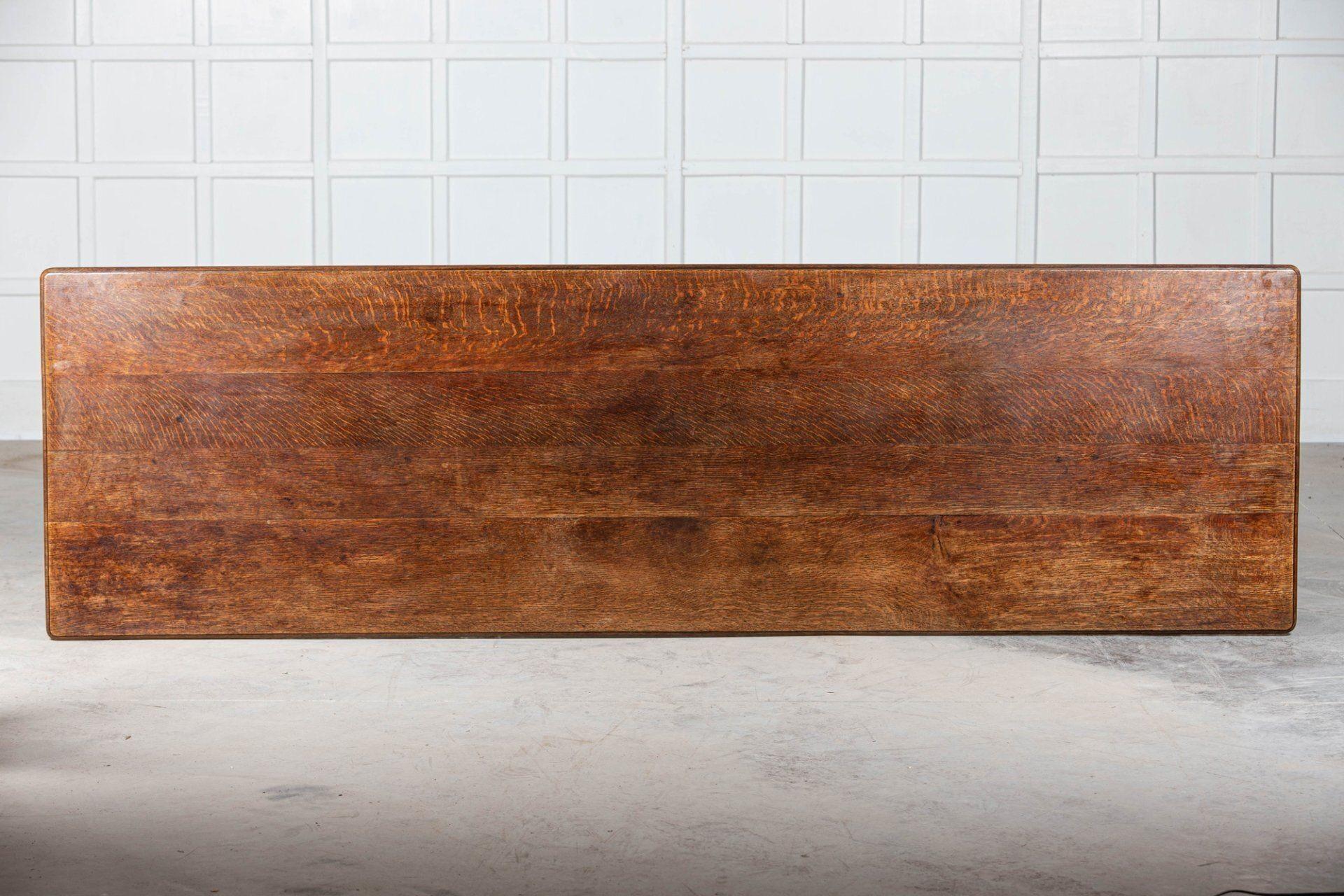 Monumental 19thC English Oak Refectory Dining Table 6