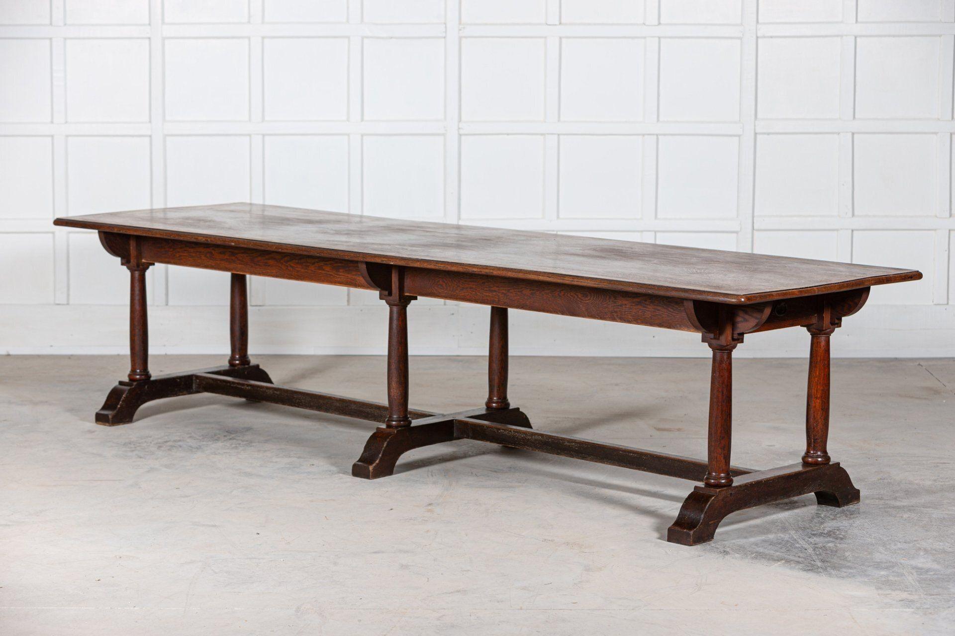 Monumental 19thC English Oak Refectory Dining Table 7