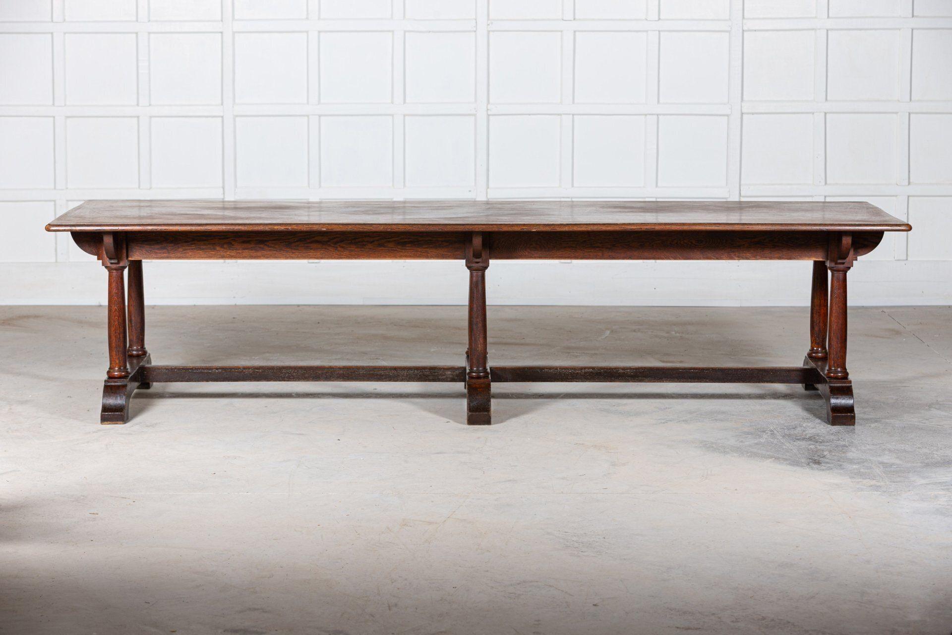 Monumental 19thC English Oak Refectory Dining Table 8