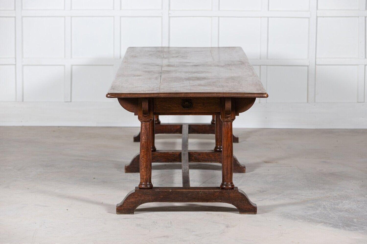 Monumental 19thC English Oak Refectory Dining Table 1