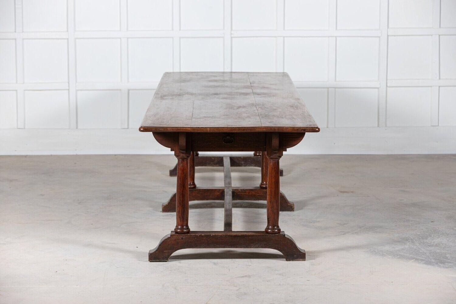 Monumental 19thC English Oak Refectory Dining Table 2