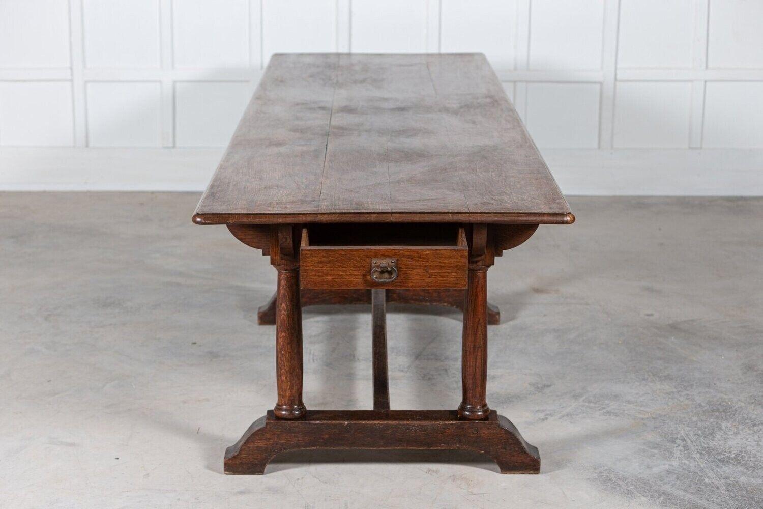 Monumental 19thC English Oak Refectory Dining Table 3