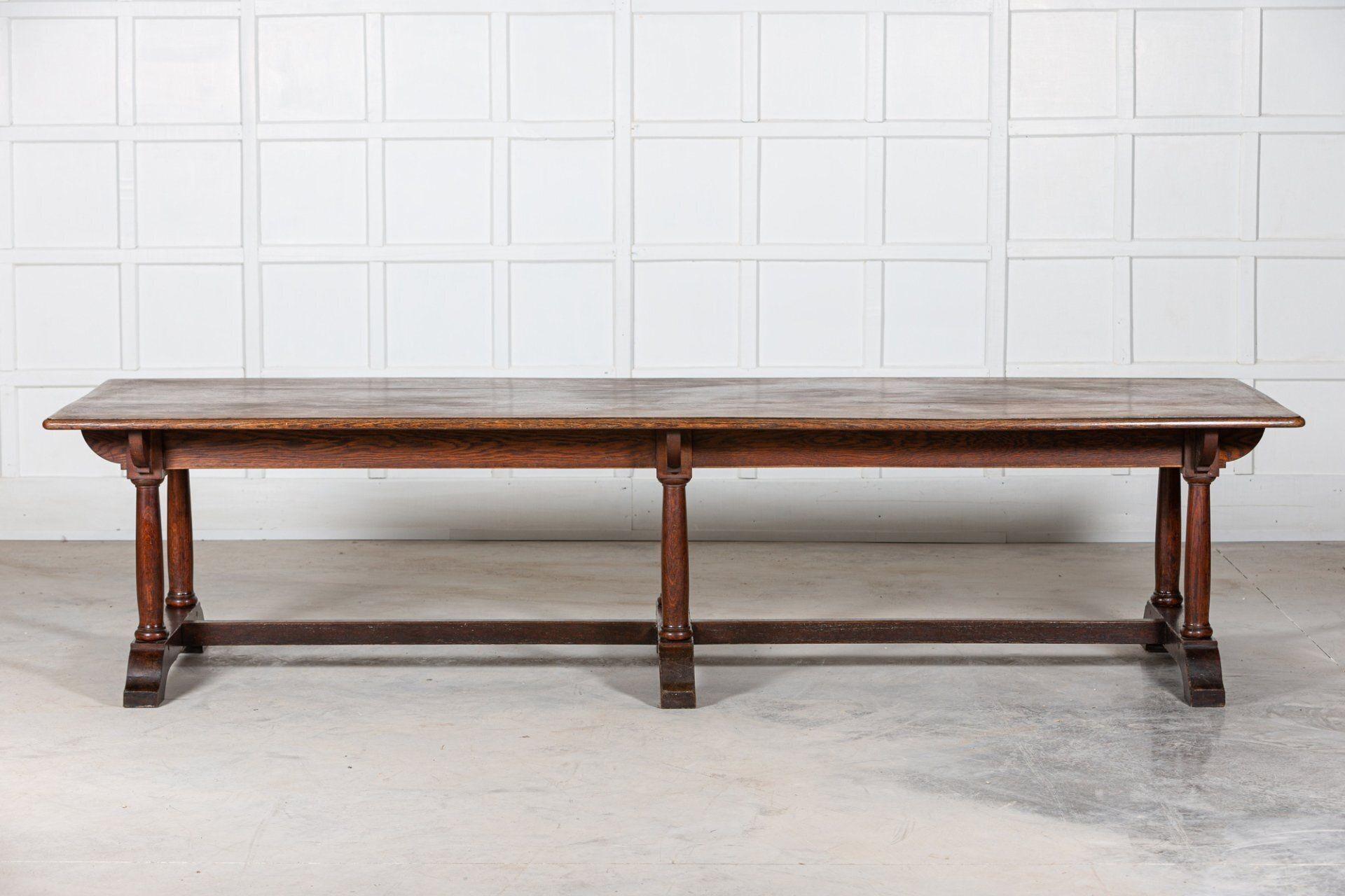 Monumental 19thC English Oak Refectory Dining Table 4