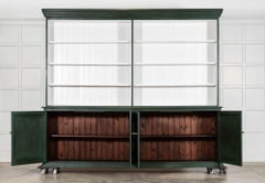 Monumental 19thC English Painted Pine Bookcase / Dresser