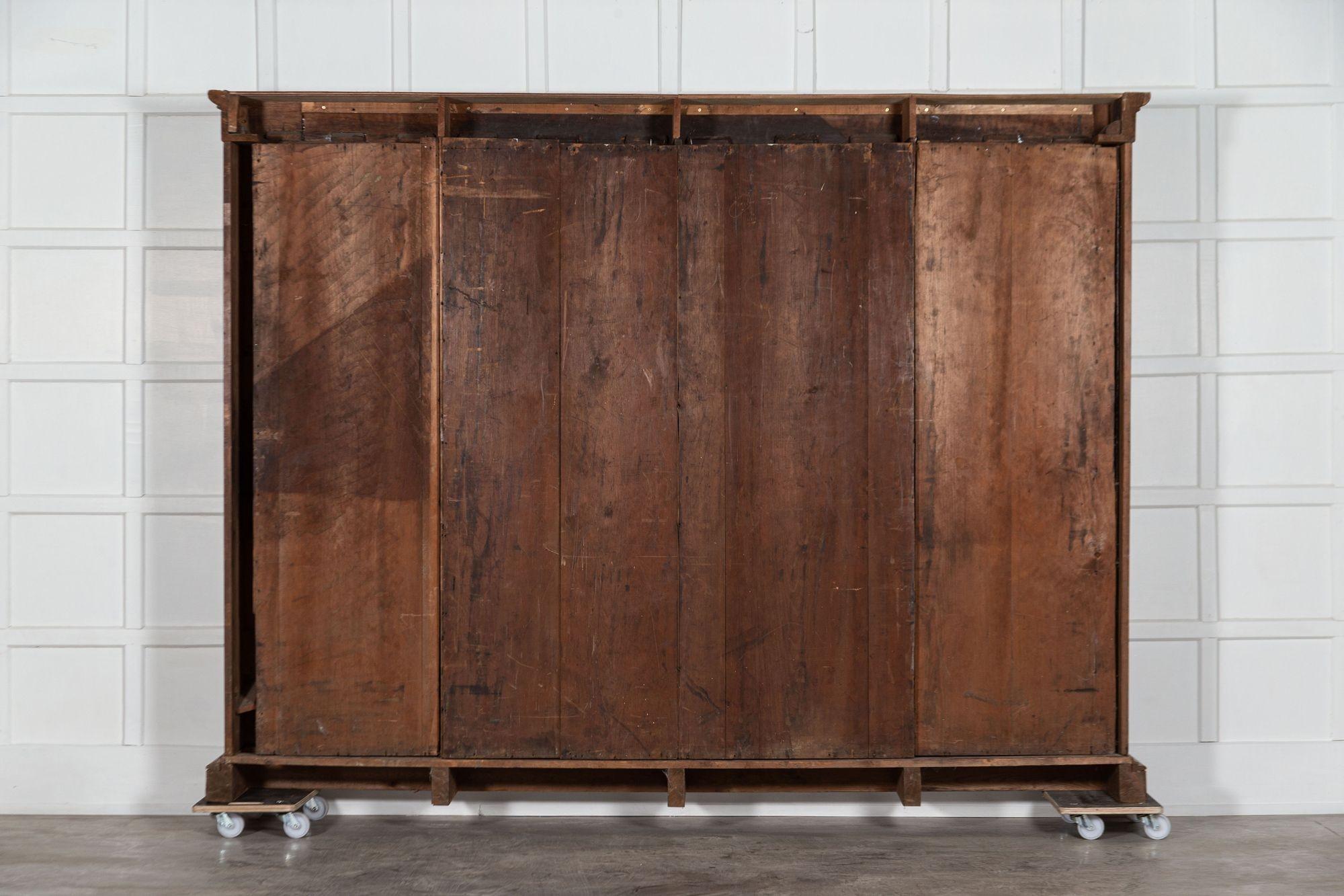 Monumental 19th Century English Pine Arched Glazed Bookcase For Sale 10