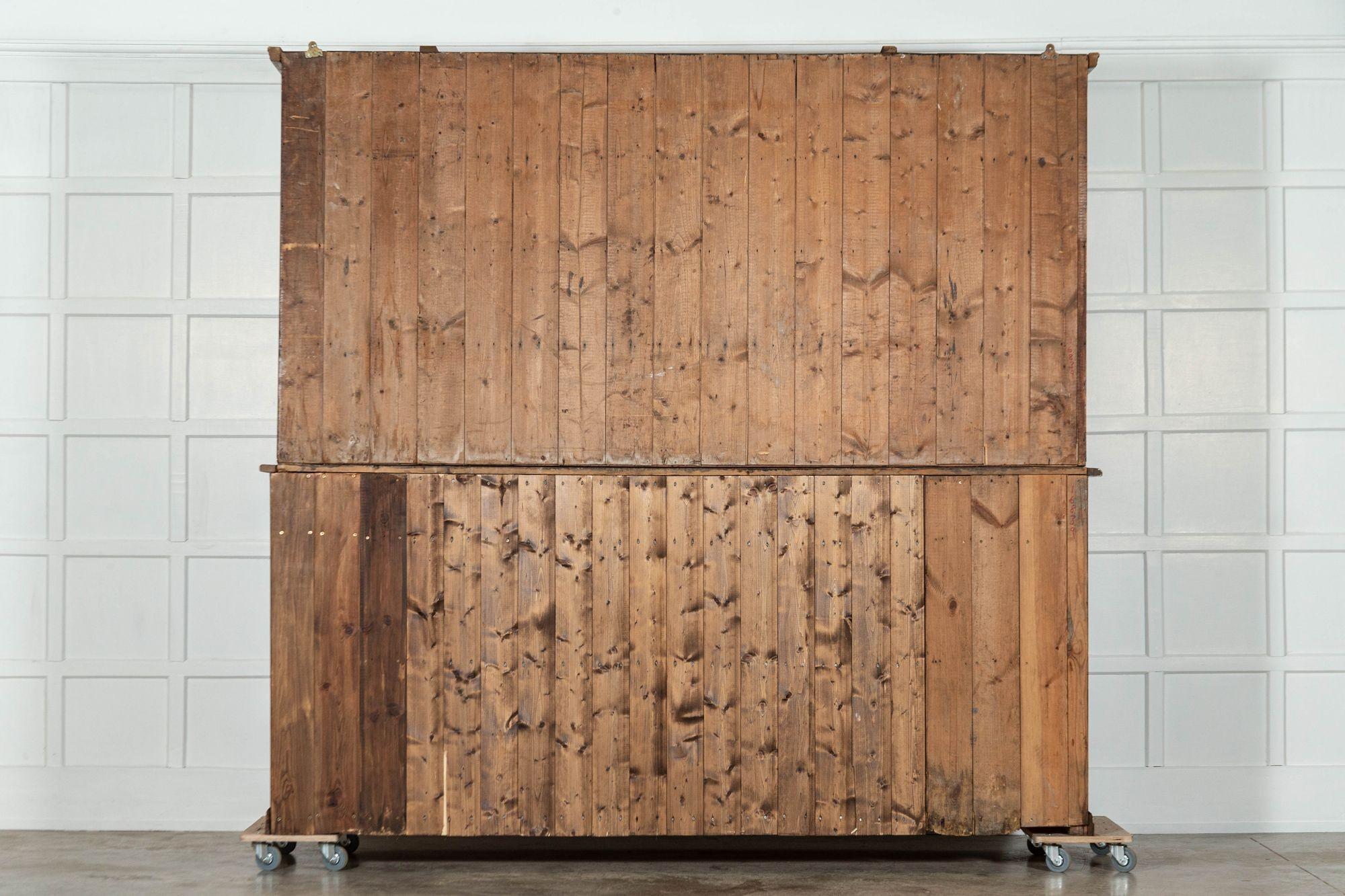Monumental 19thC English Pine Country House Glazed Dresser For Sale 9